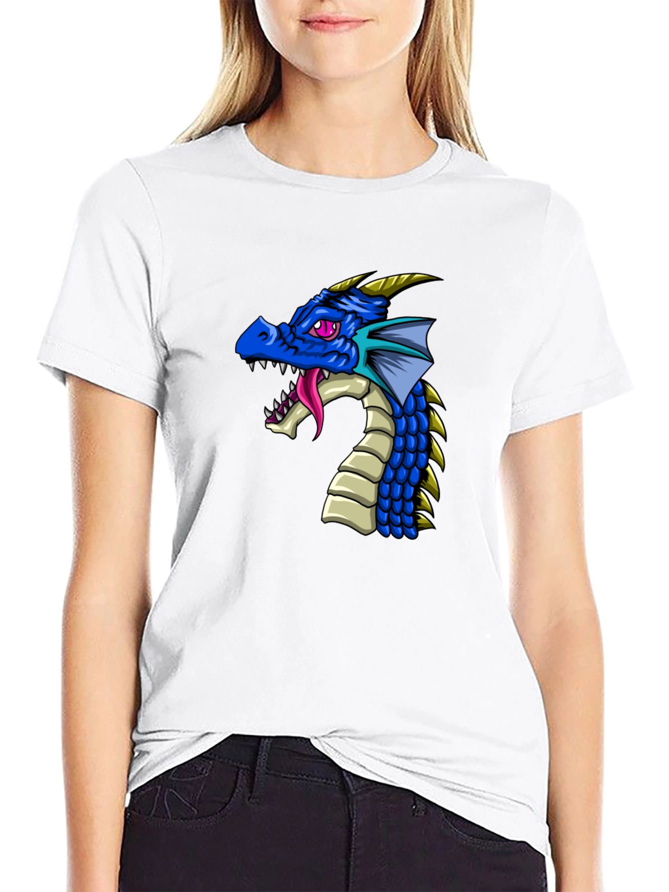 Dragon Graphic Print Black T-Shirt