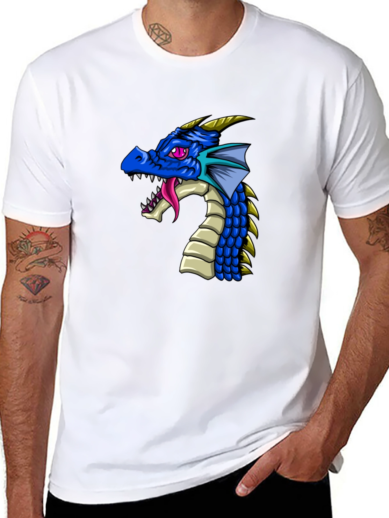 Dragon Graphic Print Black T-Shirt