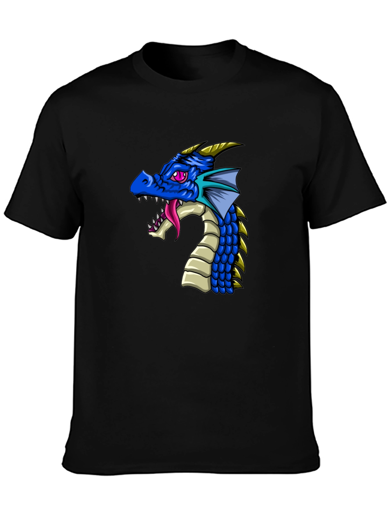 Dragon Graphic Print Black T-Shirt