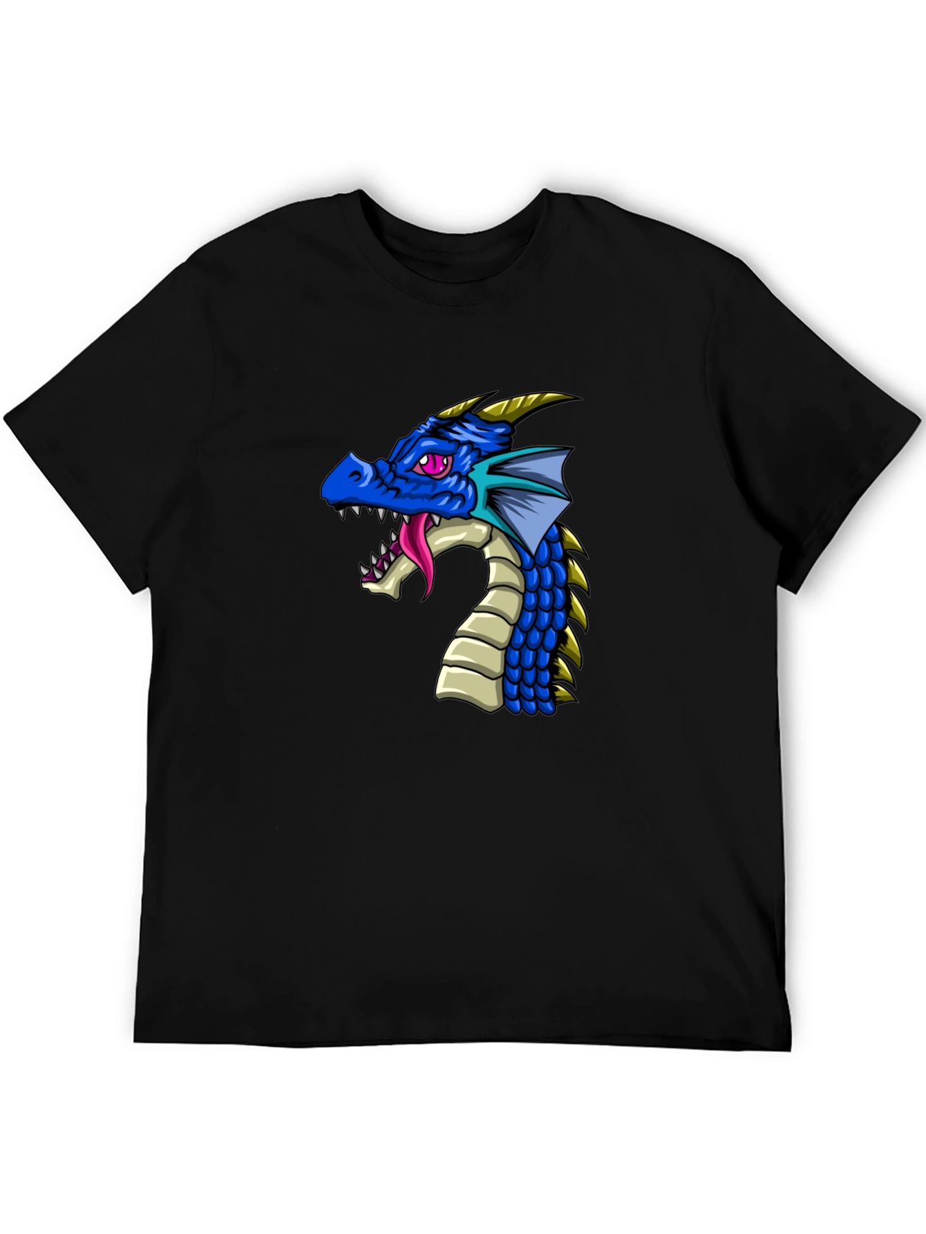 Dragon Graphic Print Black T-Shirt