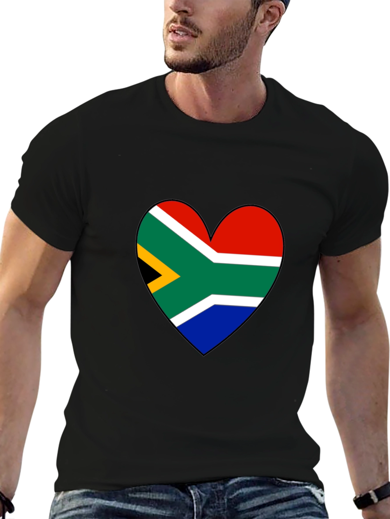 South Africa Flag Heart Graphic Tee