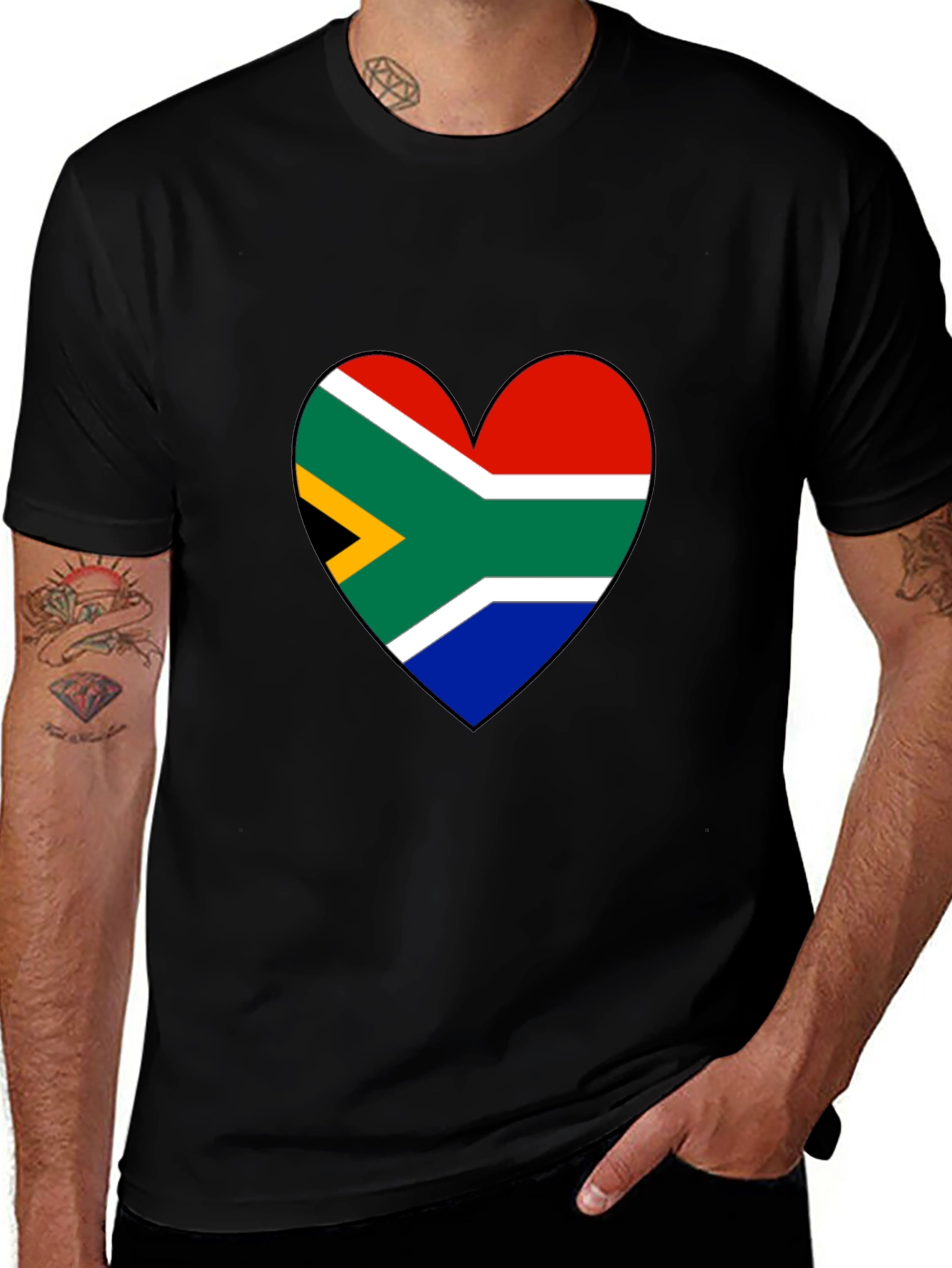 South Africa Flag Heart Graphic Tee