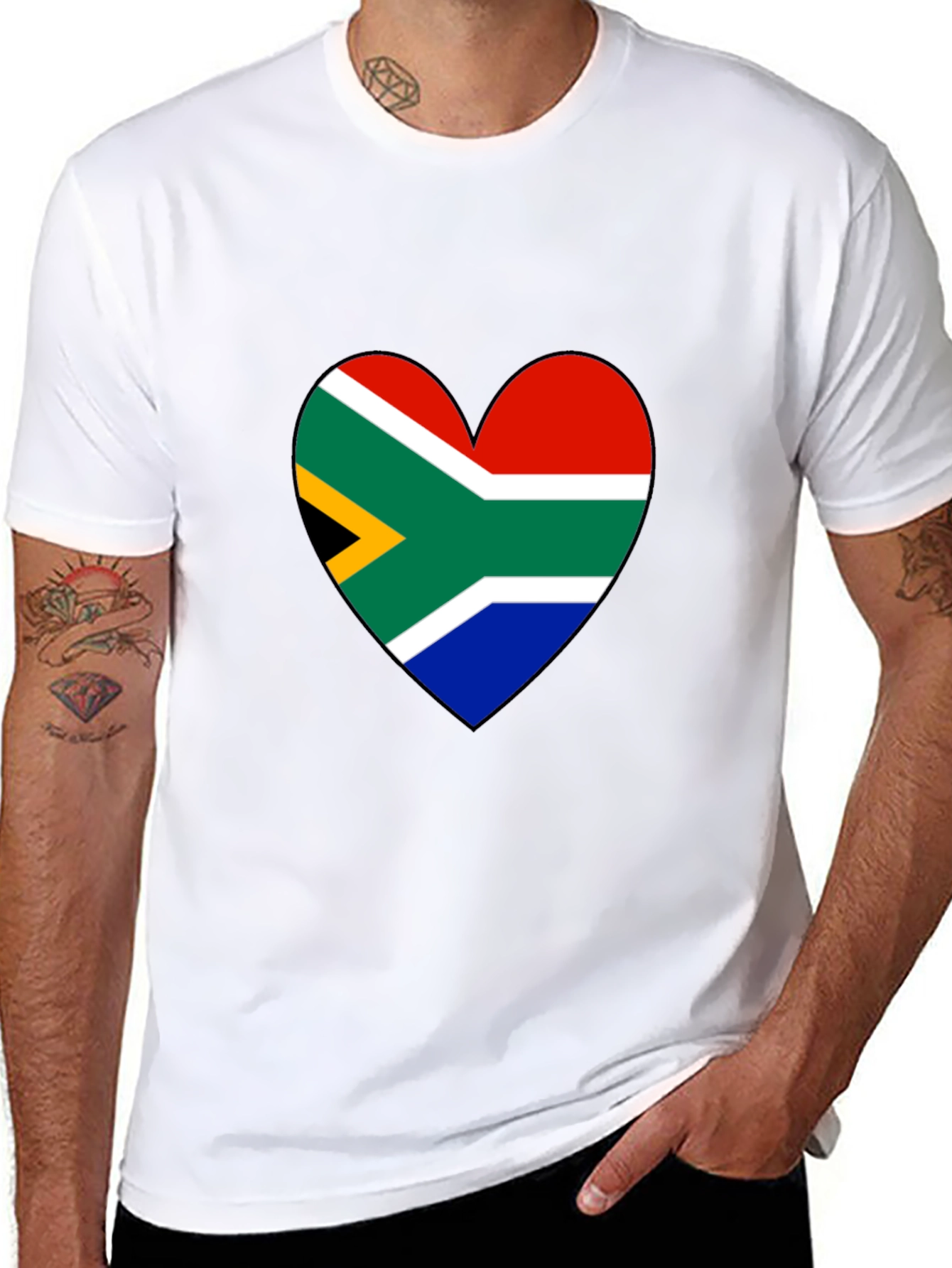 South Africa Flag Heart Graphic Tee