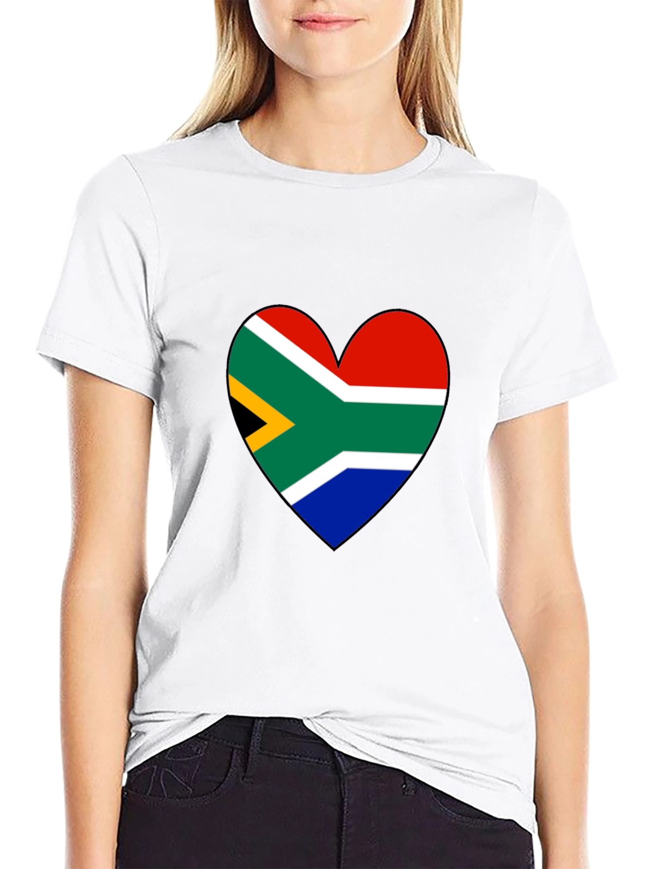 South Africa Flag Heart Graphic Tee