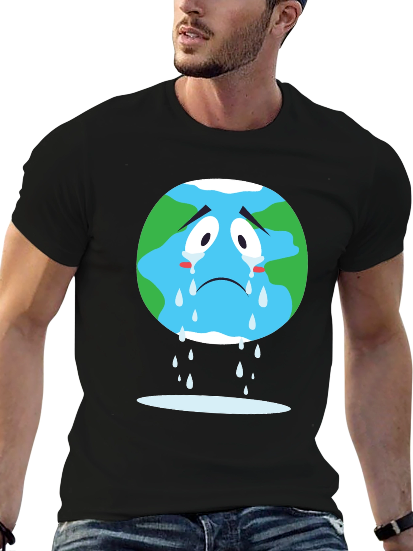 Sad Earth Graphic Tee - Black