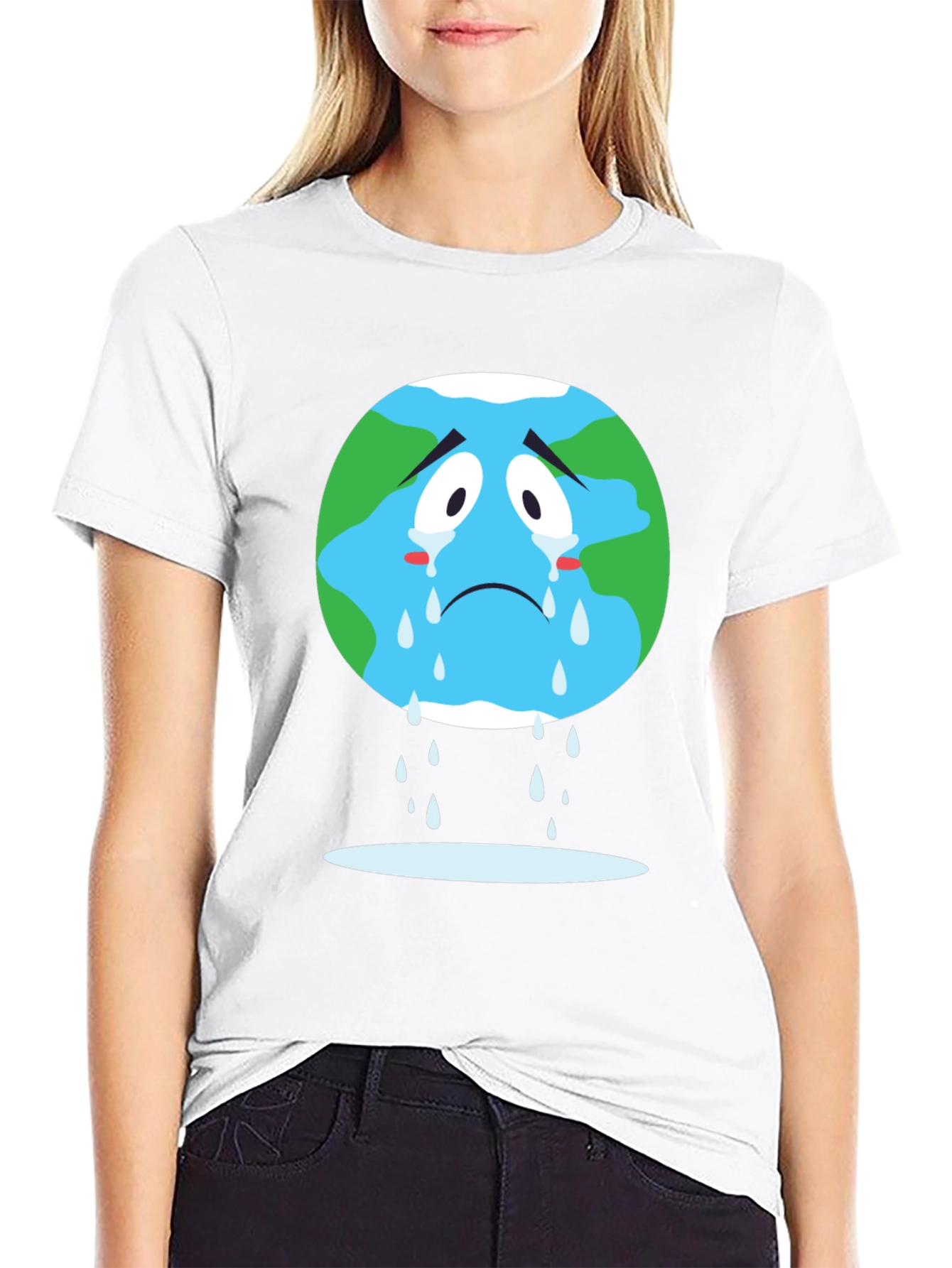 Sad Earth Graphic Tee - Black