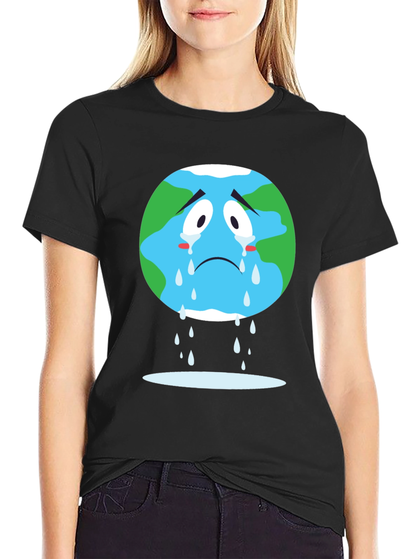 Sad Earth Graphic Tee - Black