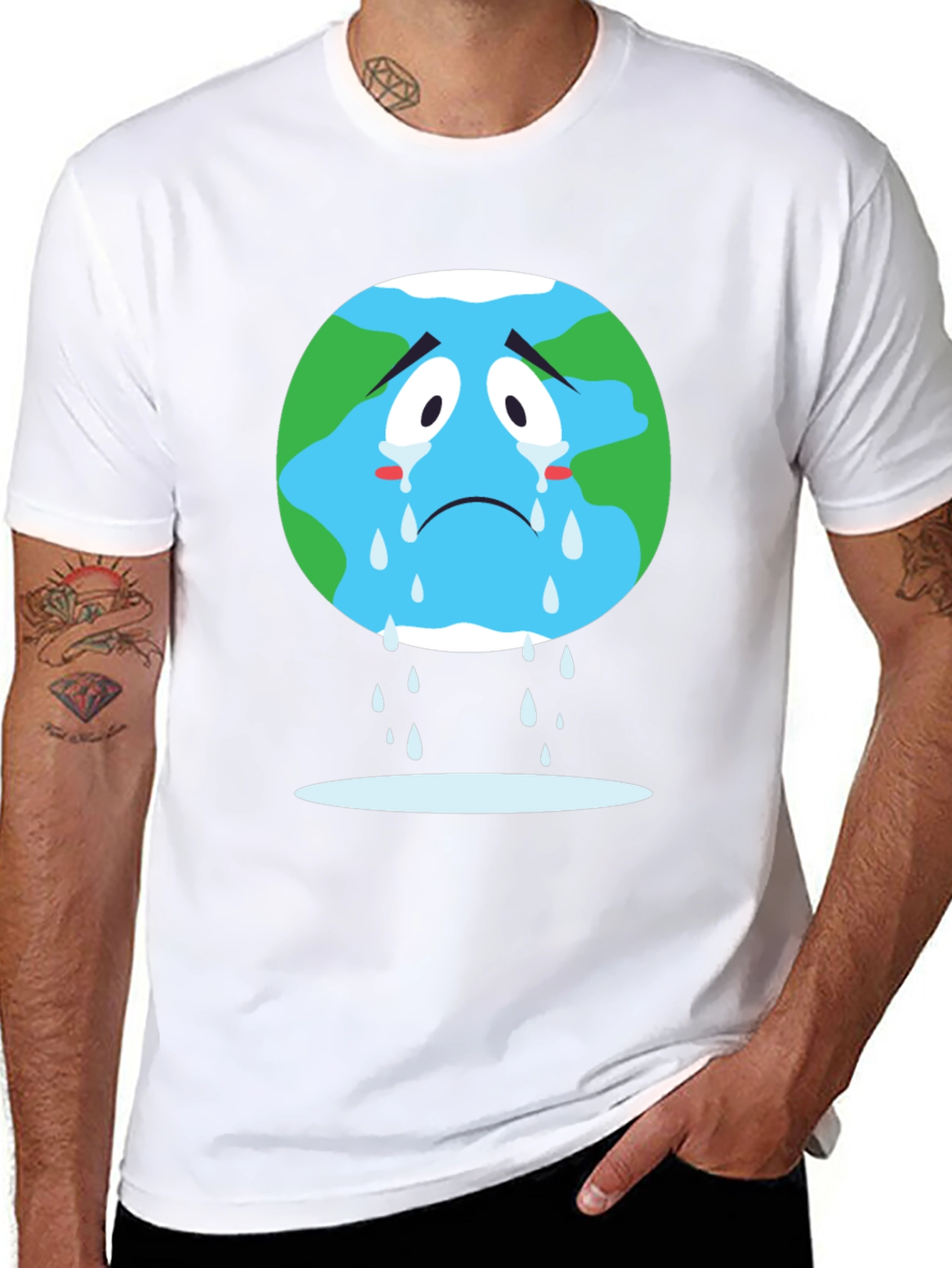 Sad Earth Graphic Tee - Black