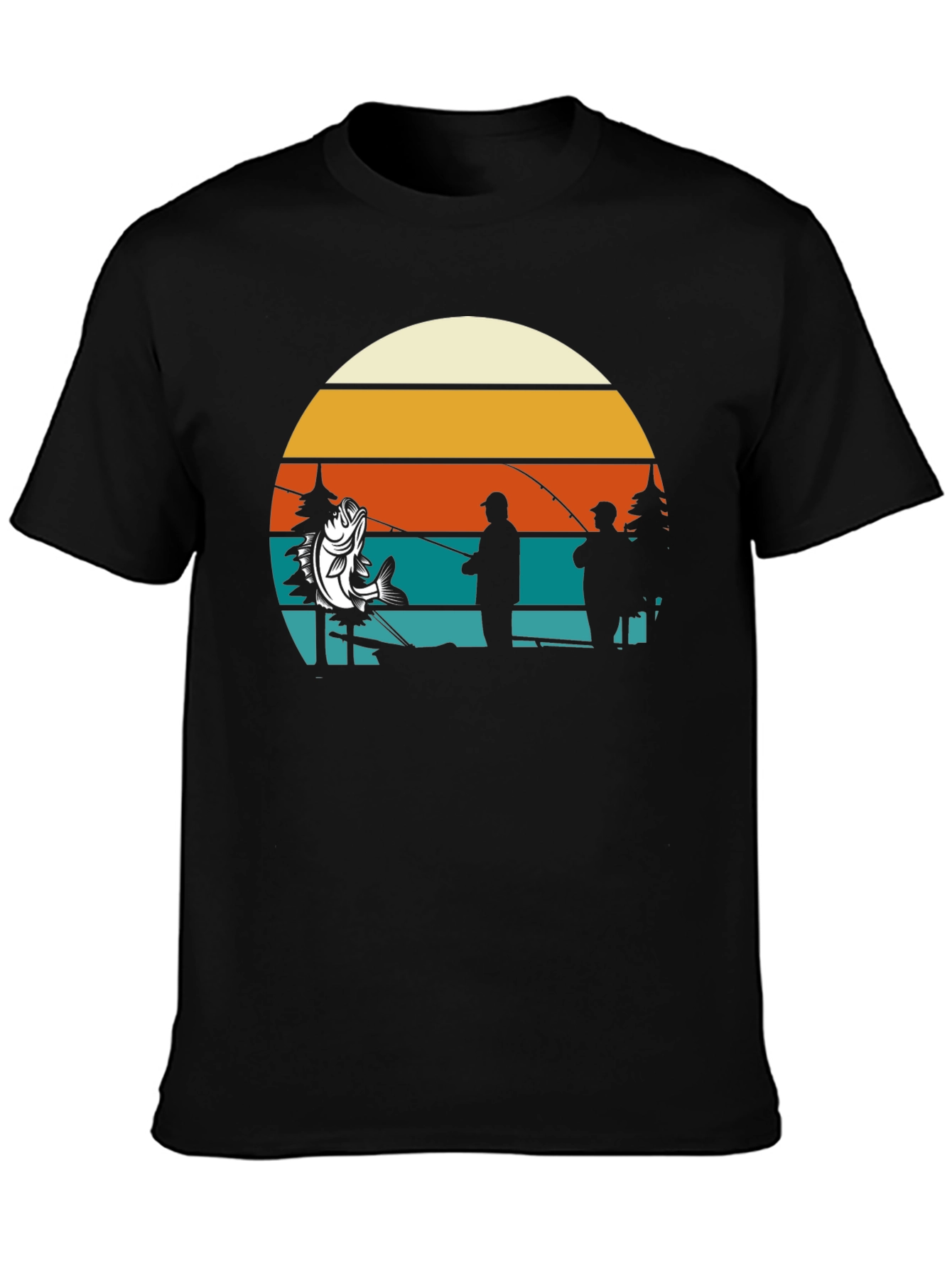 Fishing Retro Sunset T-Shirt