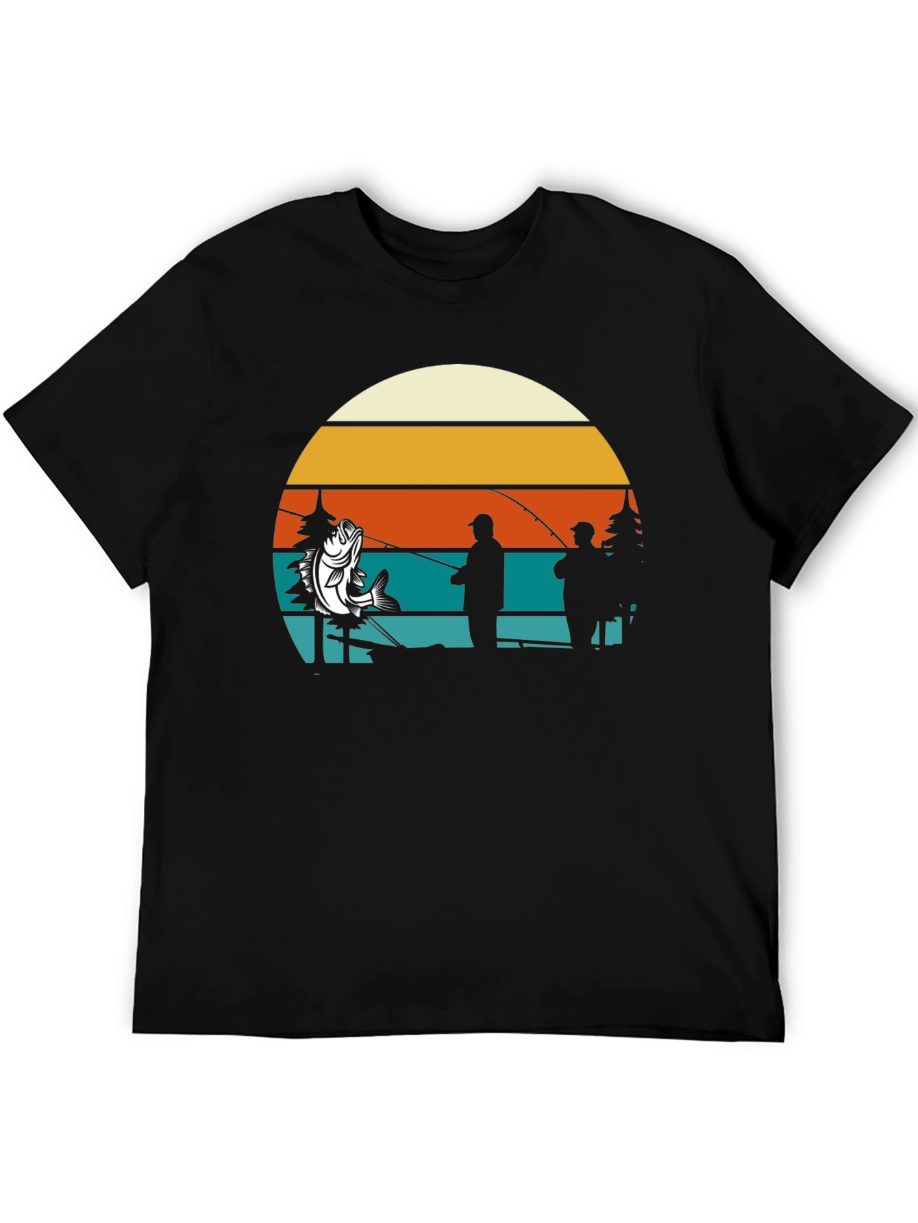 Fishing Retro Sunset T-Shirt