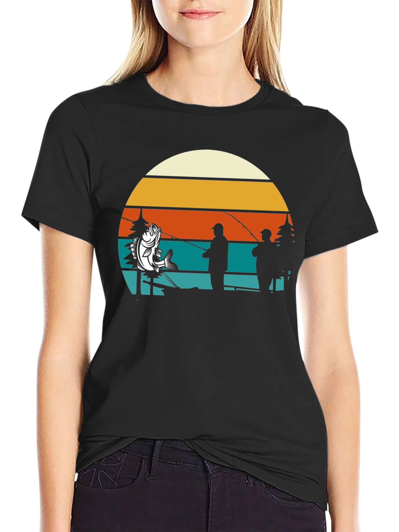Fishing Retro Sunset T-Shirt