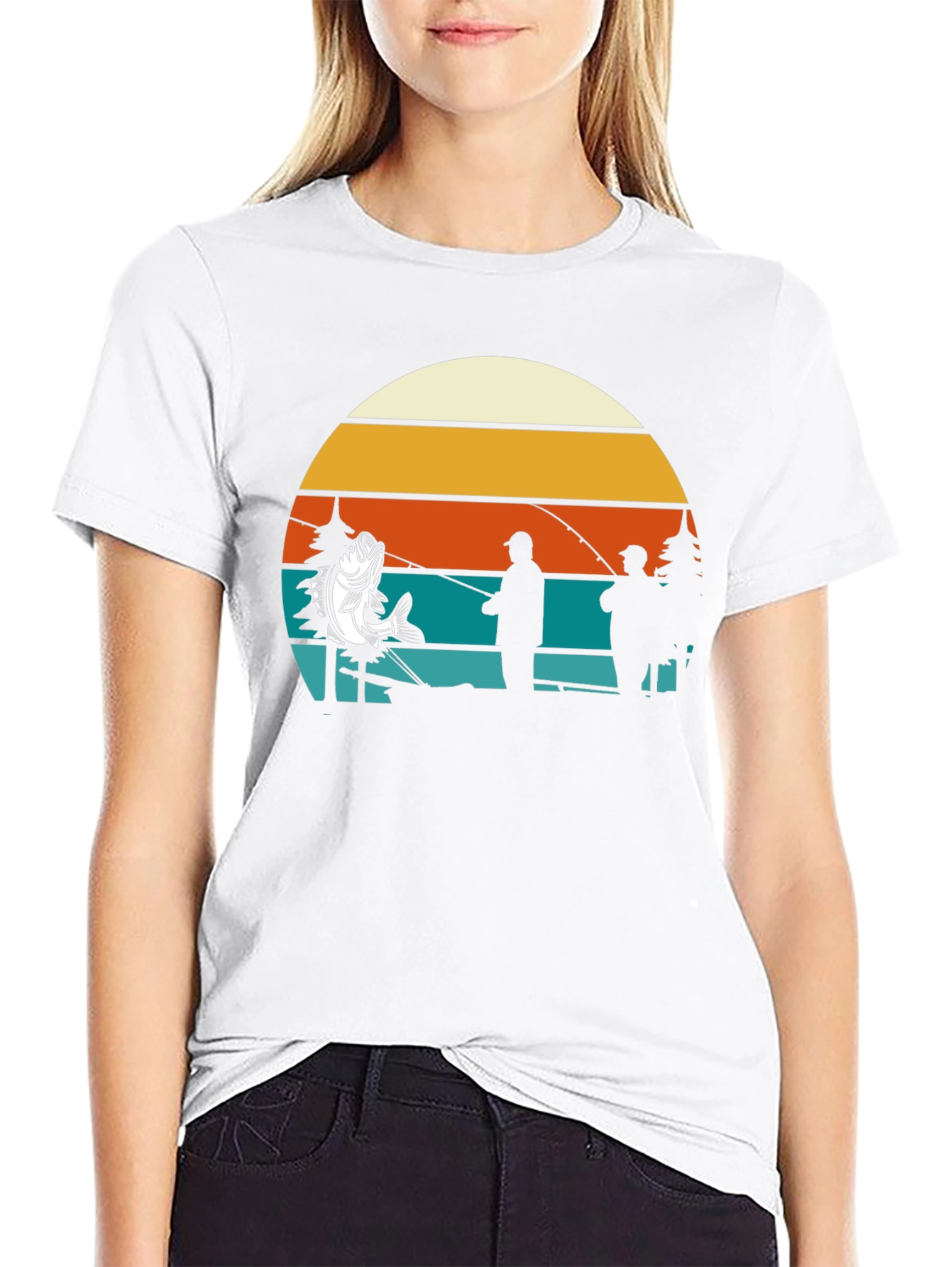 Fishing Retro Sunset T-Shirt