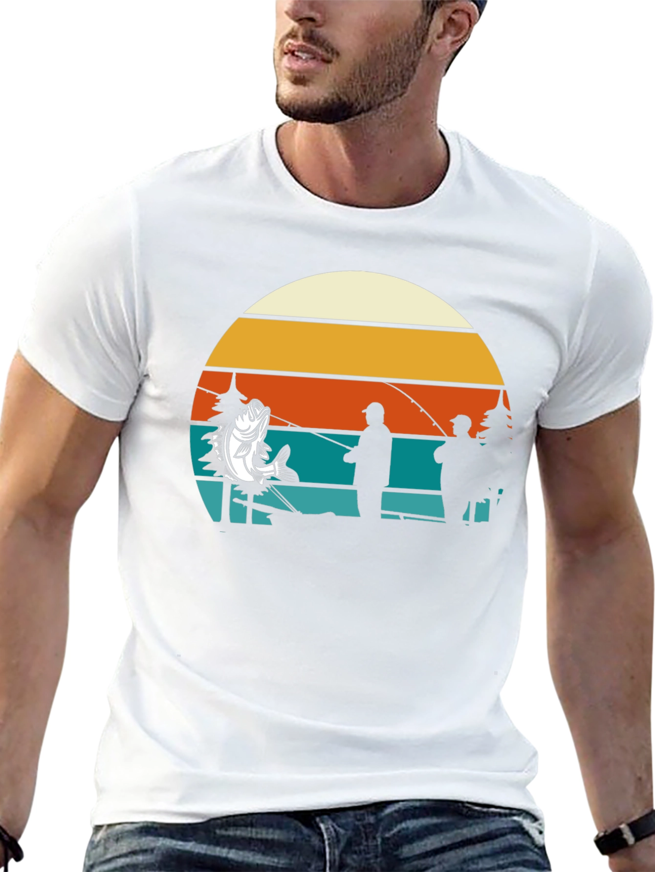 Fishing Retro Sunset T-Shirt