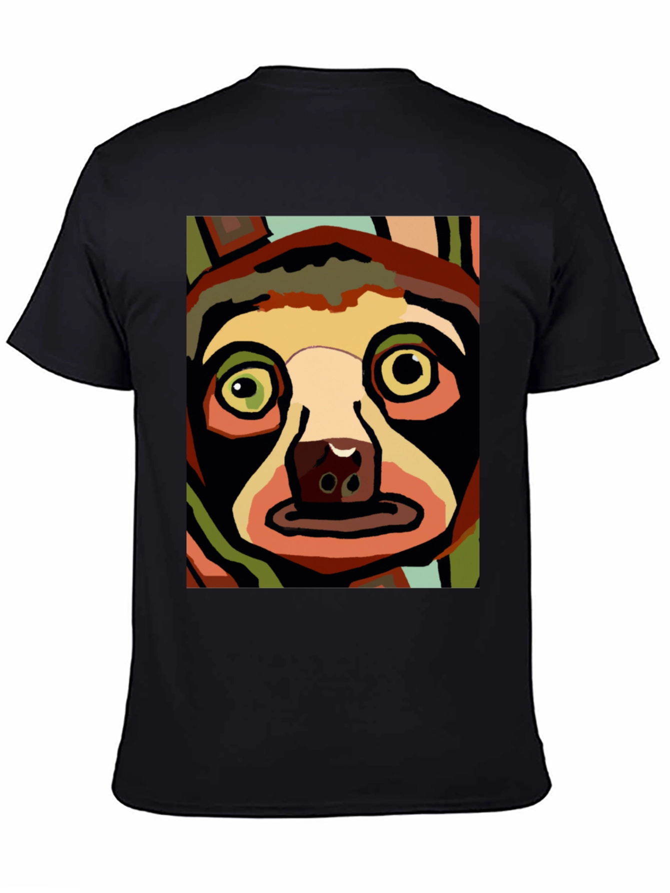 Abstract Sloth Graphic Tee - Black