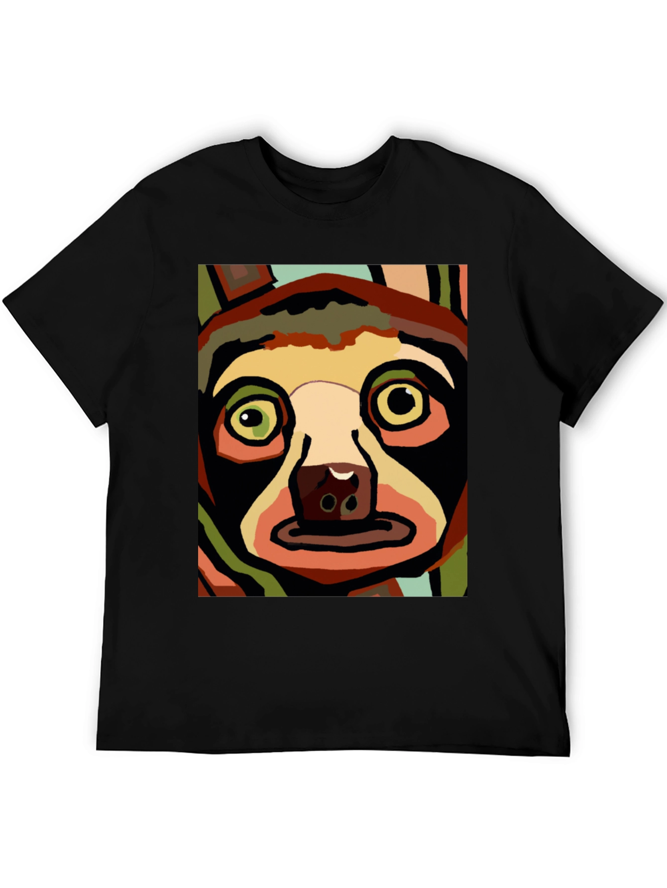 Abstract Sloth Graphic Tee - Black