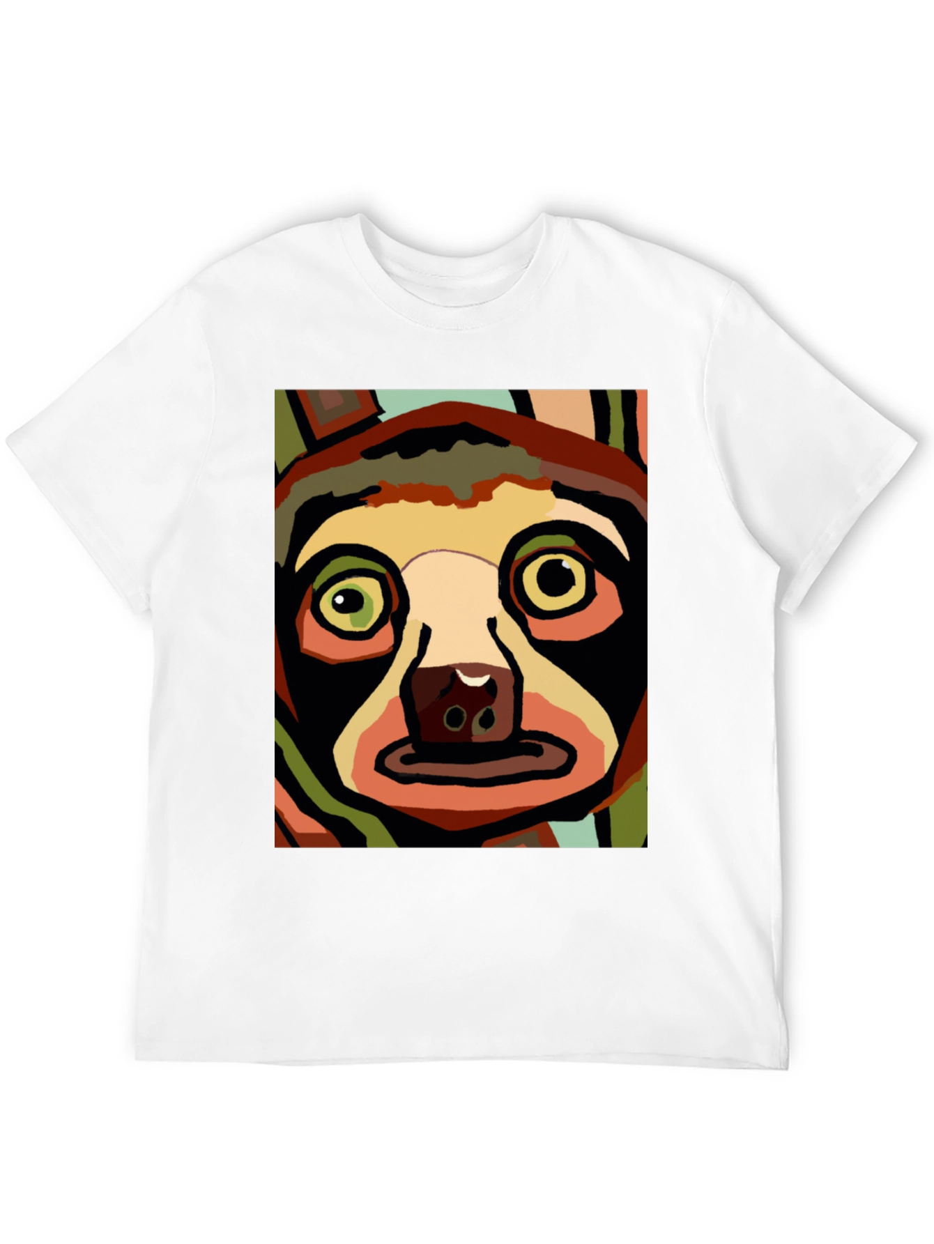 Abstract Sloth Graphic Tee - Black
