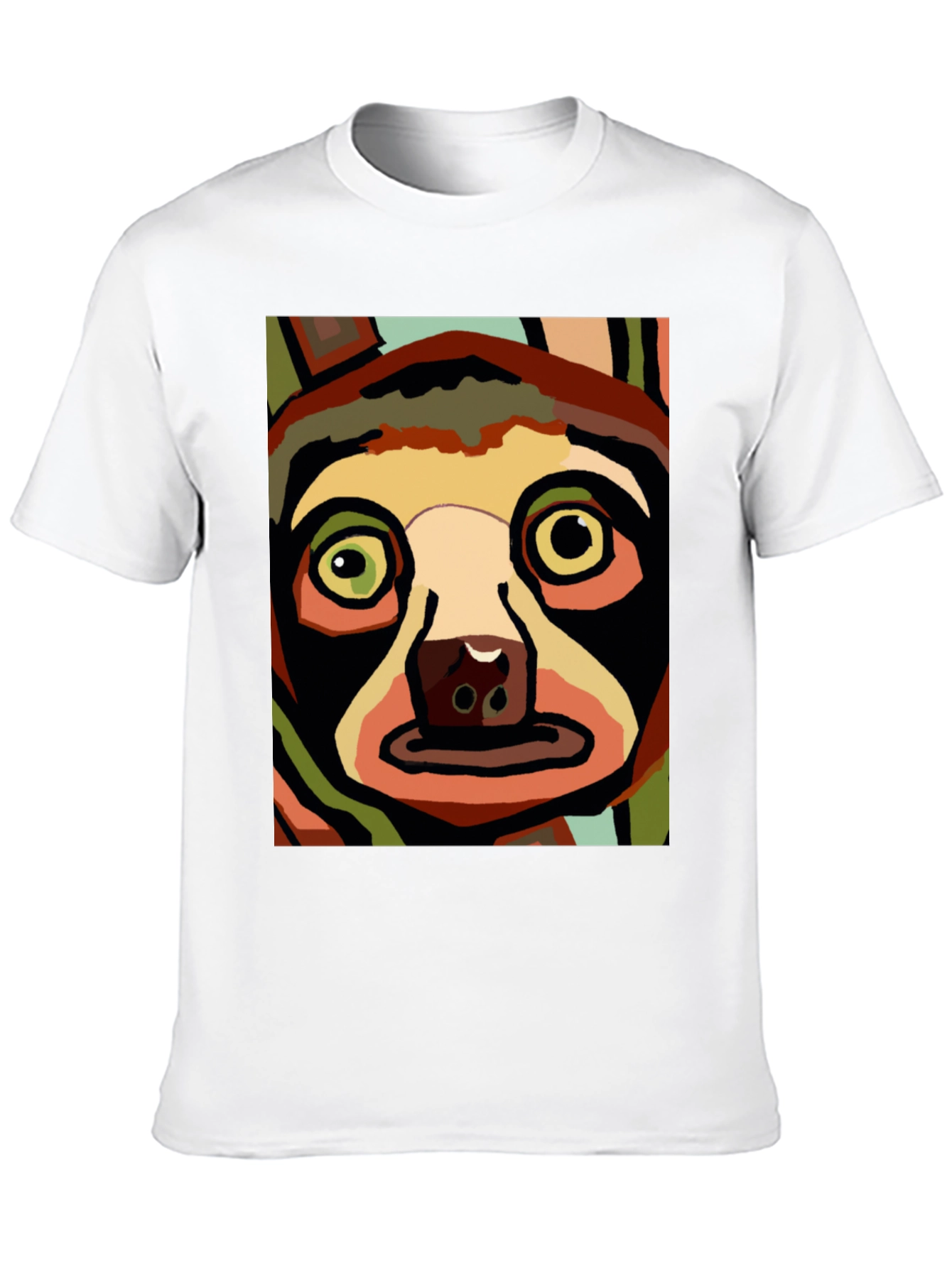 Abstract Sloth Graphic Tee - Black