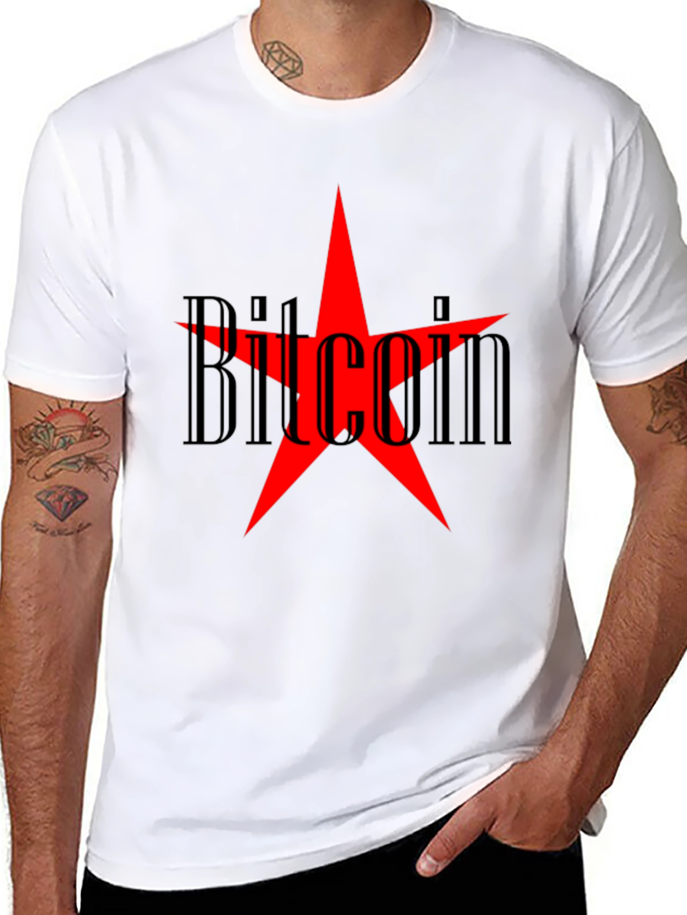 Bitcoin Star Graphic Tee - Crypto Enthusiast T-Shirt