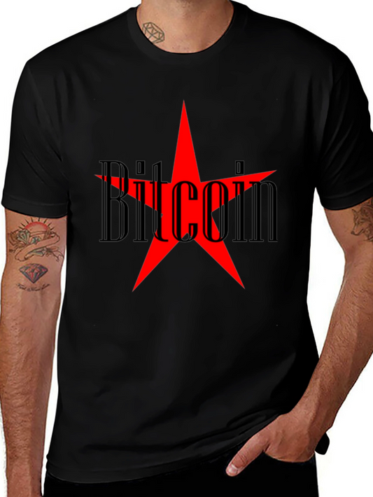 Bitcoin Star Graphic Tee - Crypto Enthusiast T-Shirt