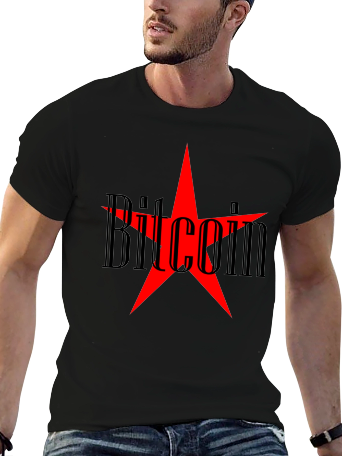 Bitcoin Star Graphic Tee - Crypto Enthusiast T-Shirt