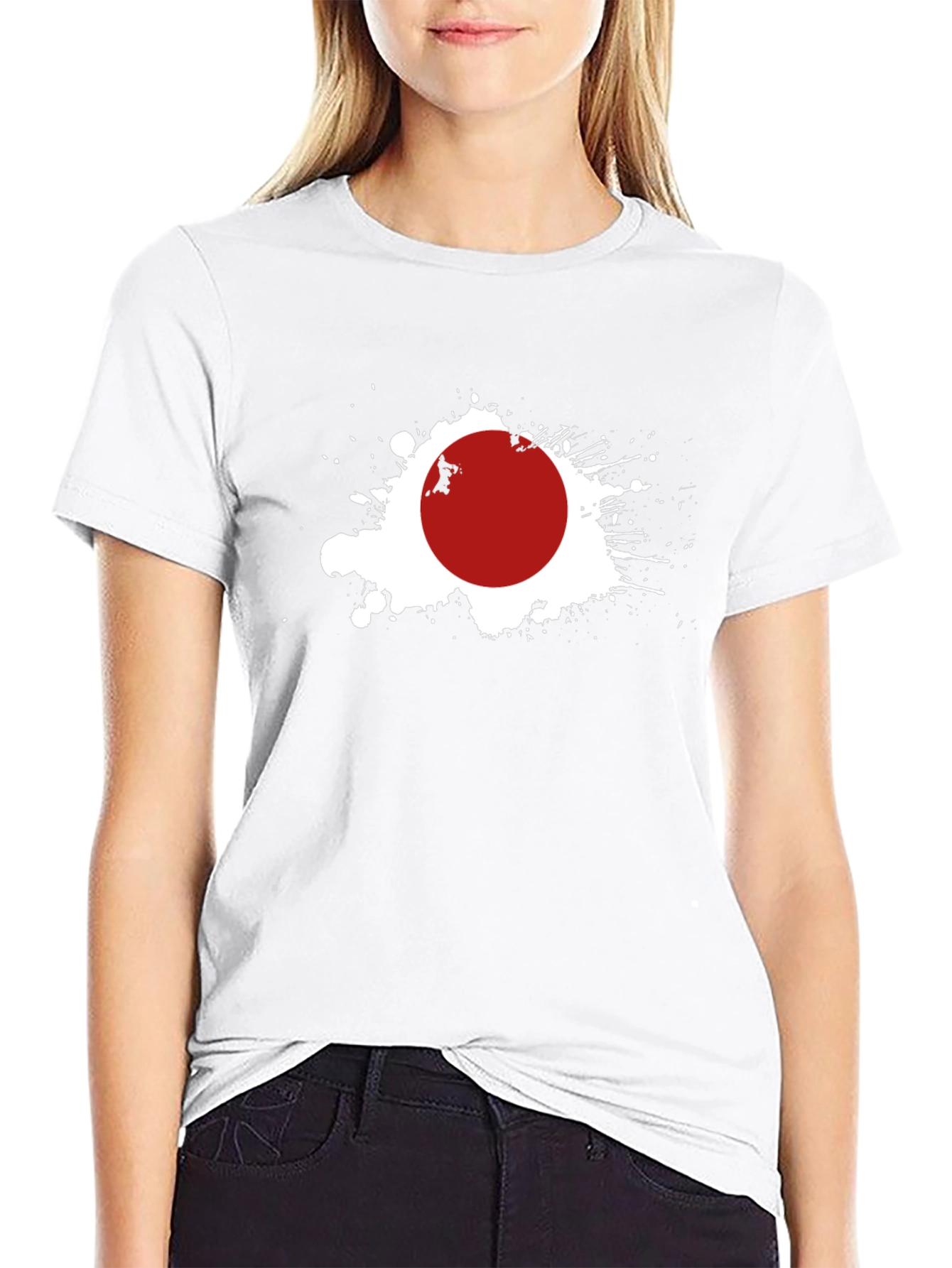 Japan Flag Graphic Tee - Black Crew Neck T-Shirt