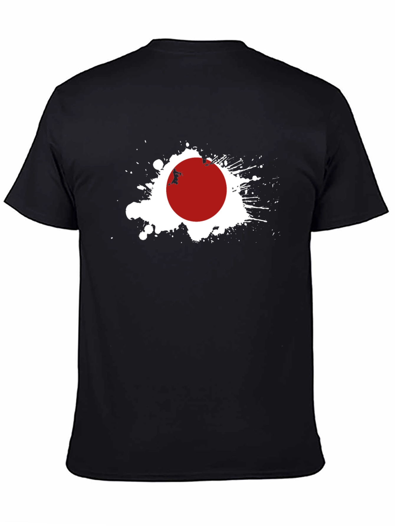 Japan Flag Graphic Tee - Black Crew Neck T-Shirt
