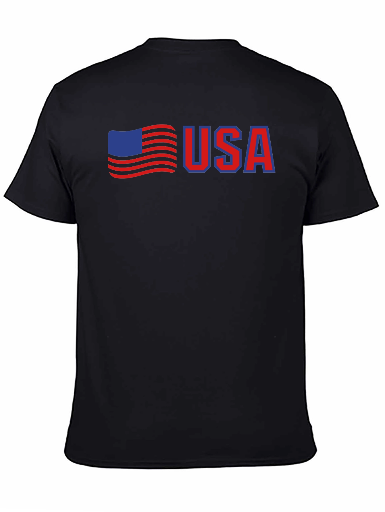 USA Flag Graphic Tee - Patriotic Black T-Shirt