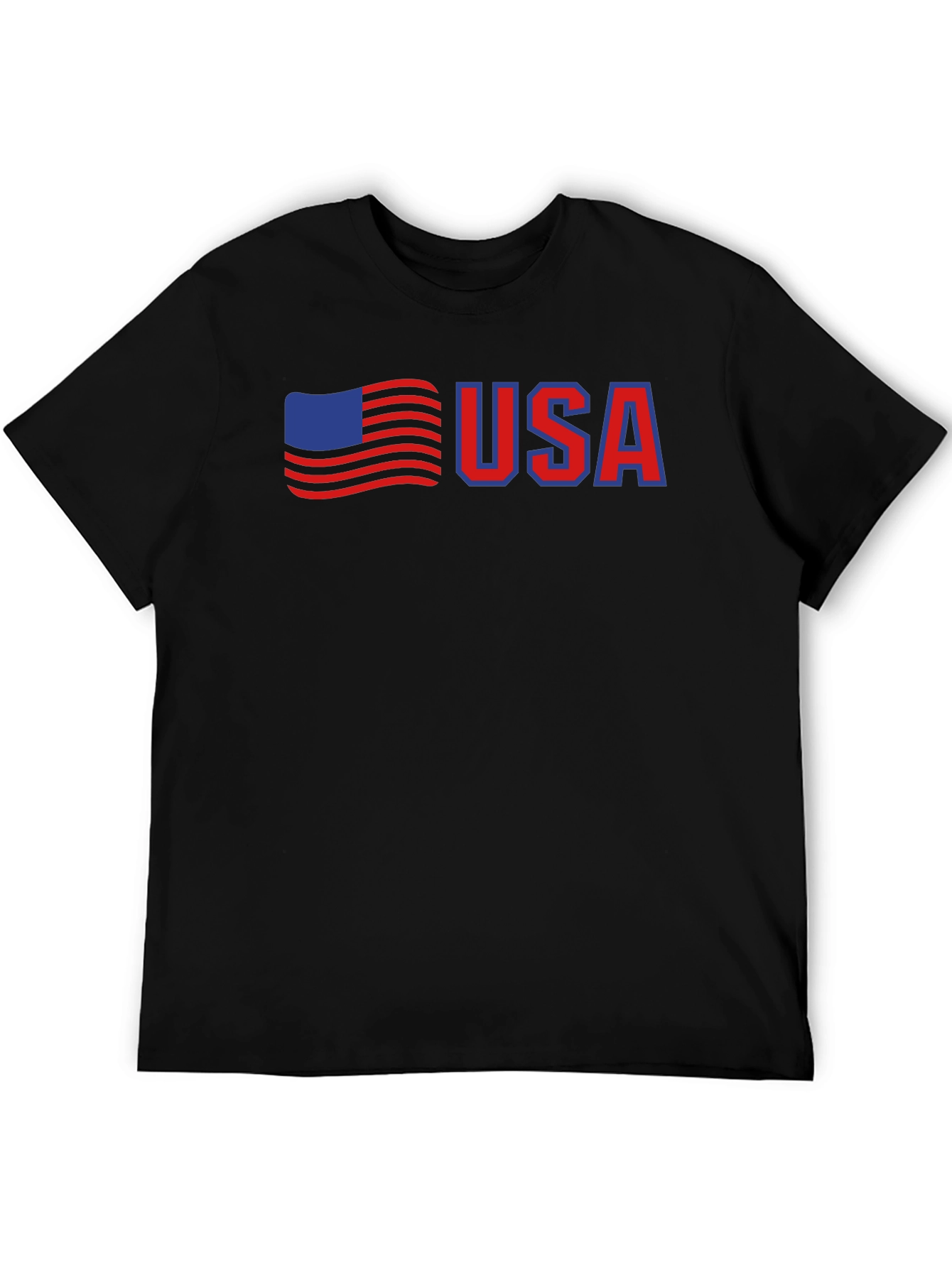 USA Flag Graphic Tee - Patriotic Black T-Shirt