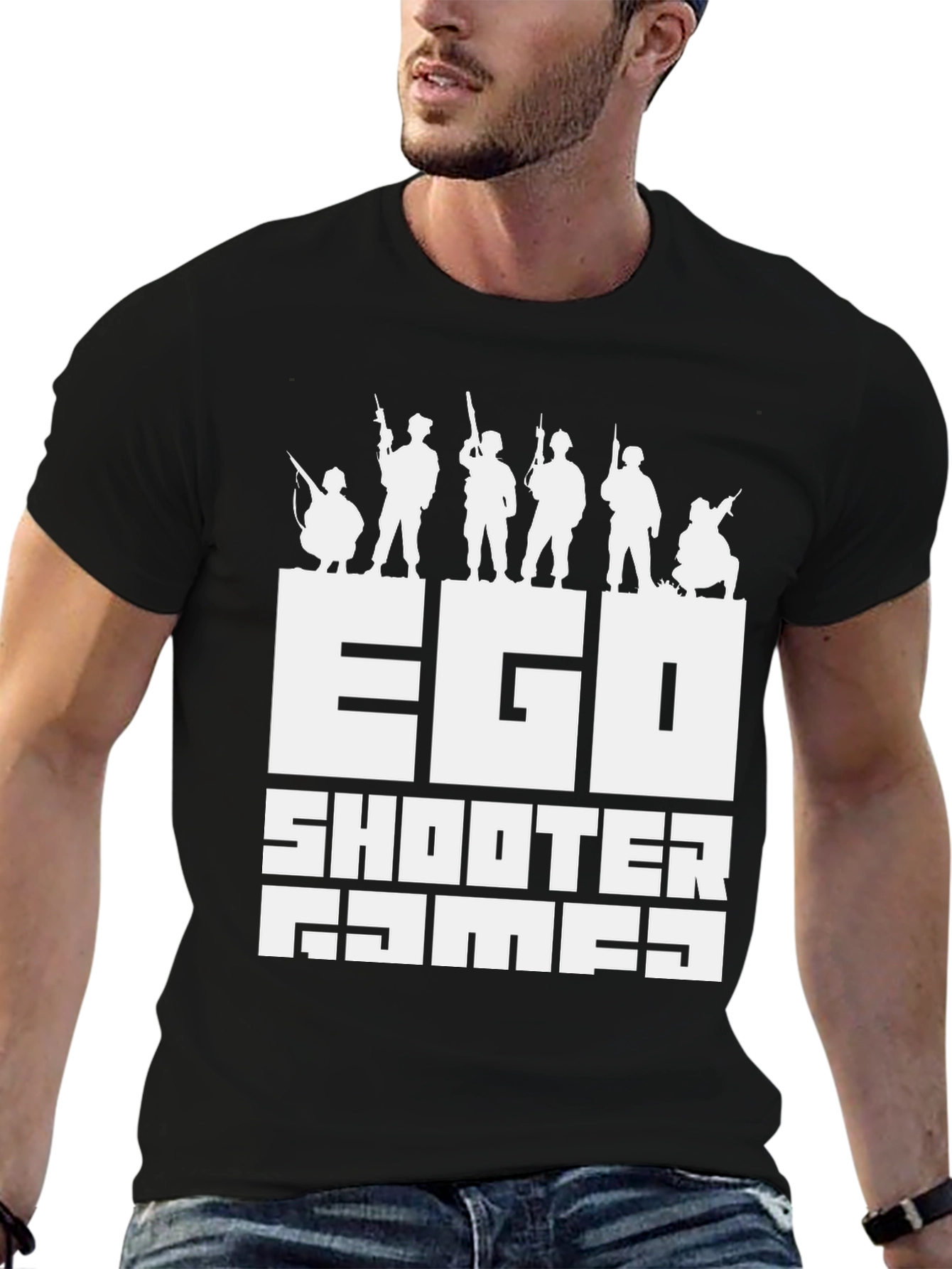 Ego Shooter Games Black Graphic T-Shirt