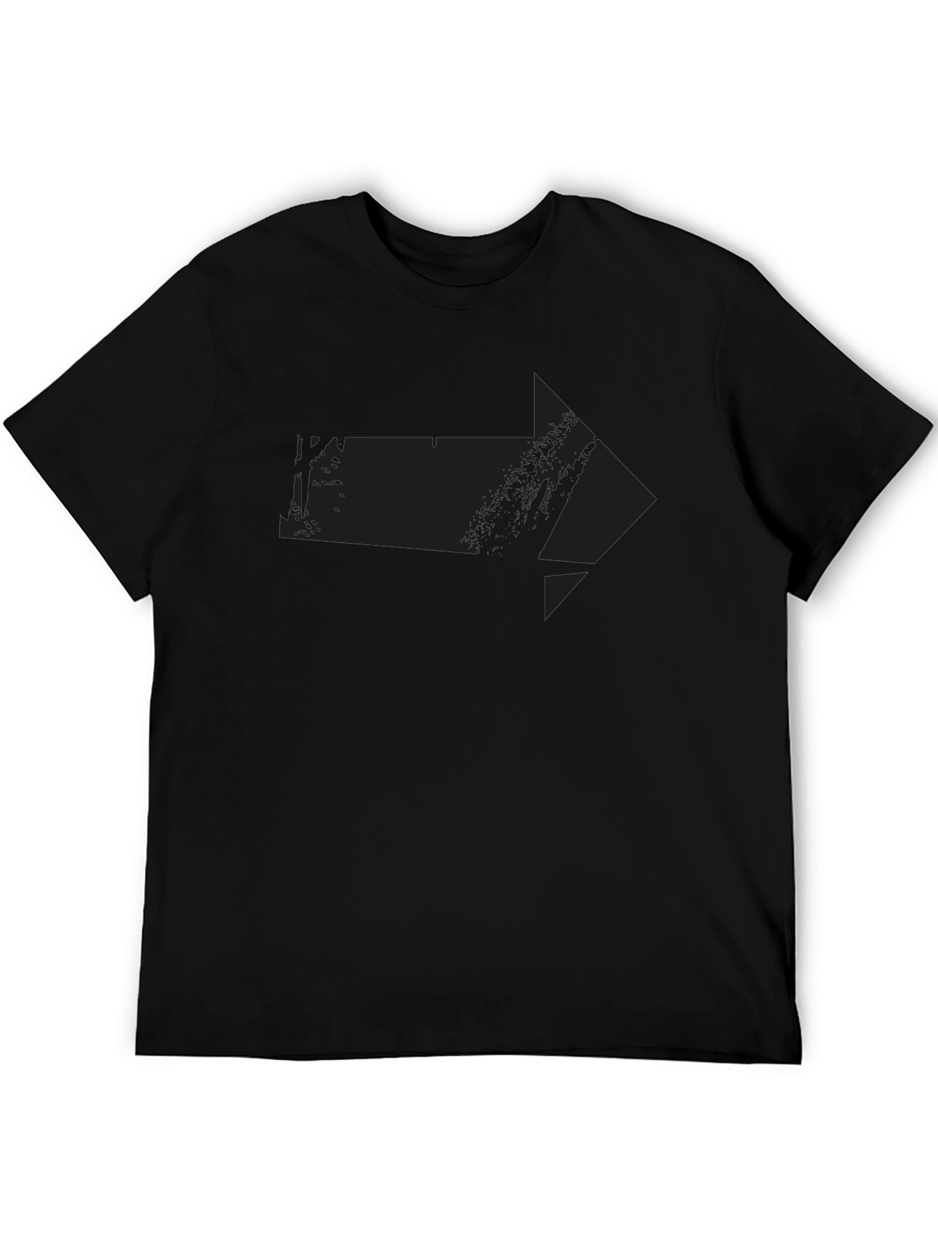 Mens Black Graphic Tee - Arrow Design