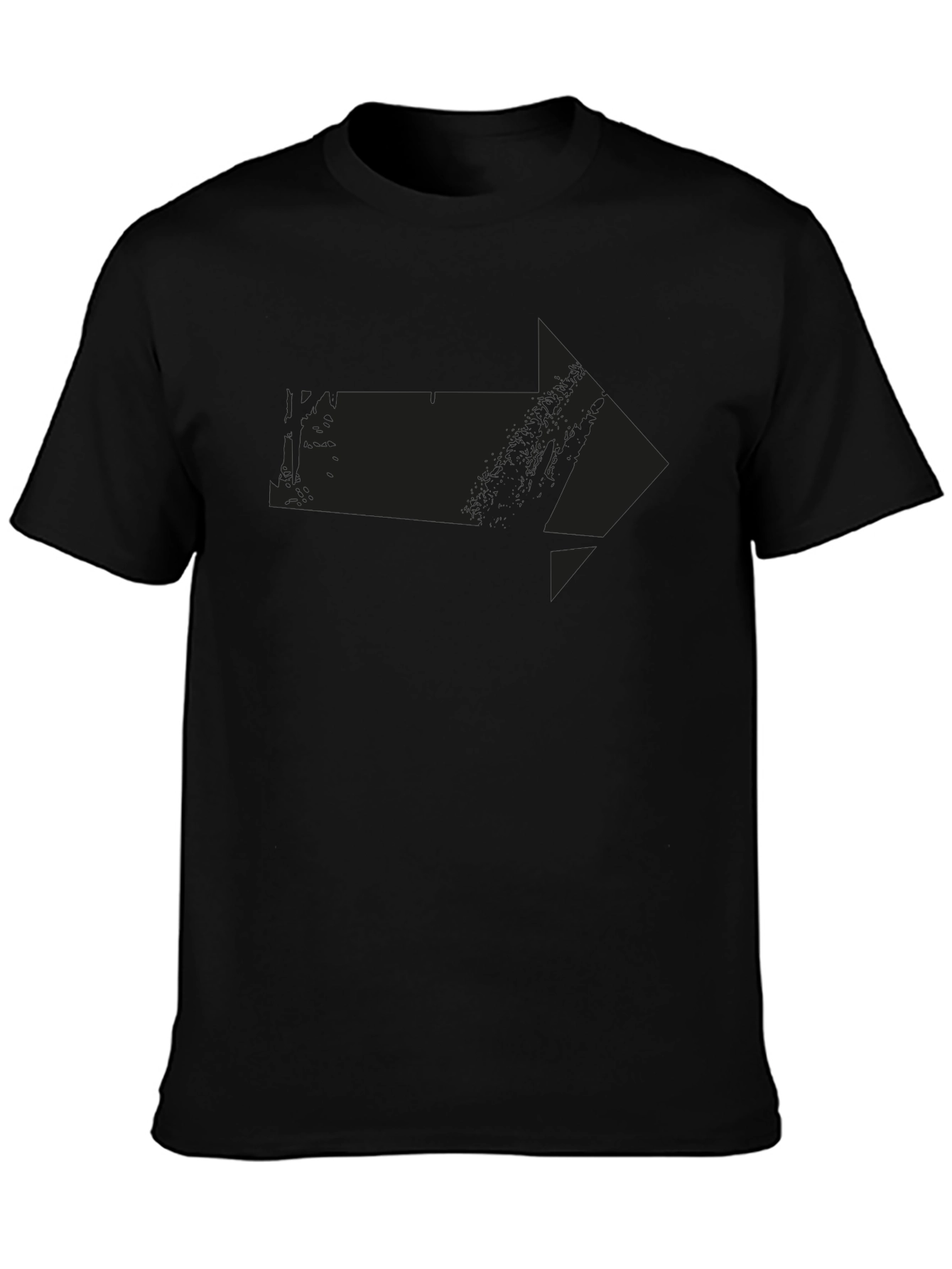 Mens Black Graphic Tee - Arrow Design