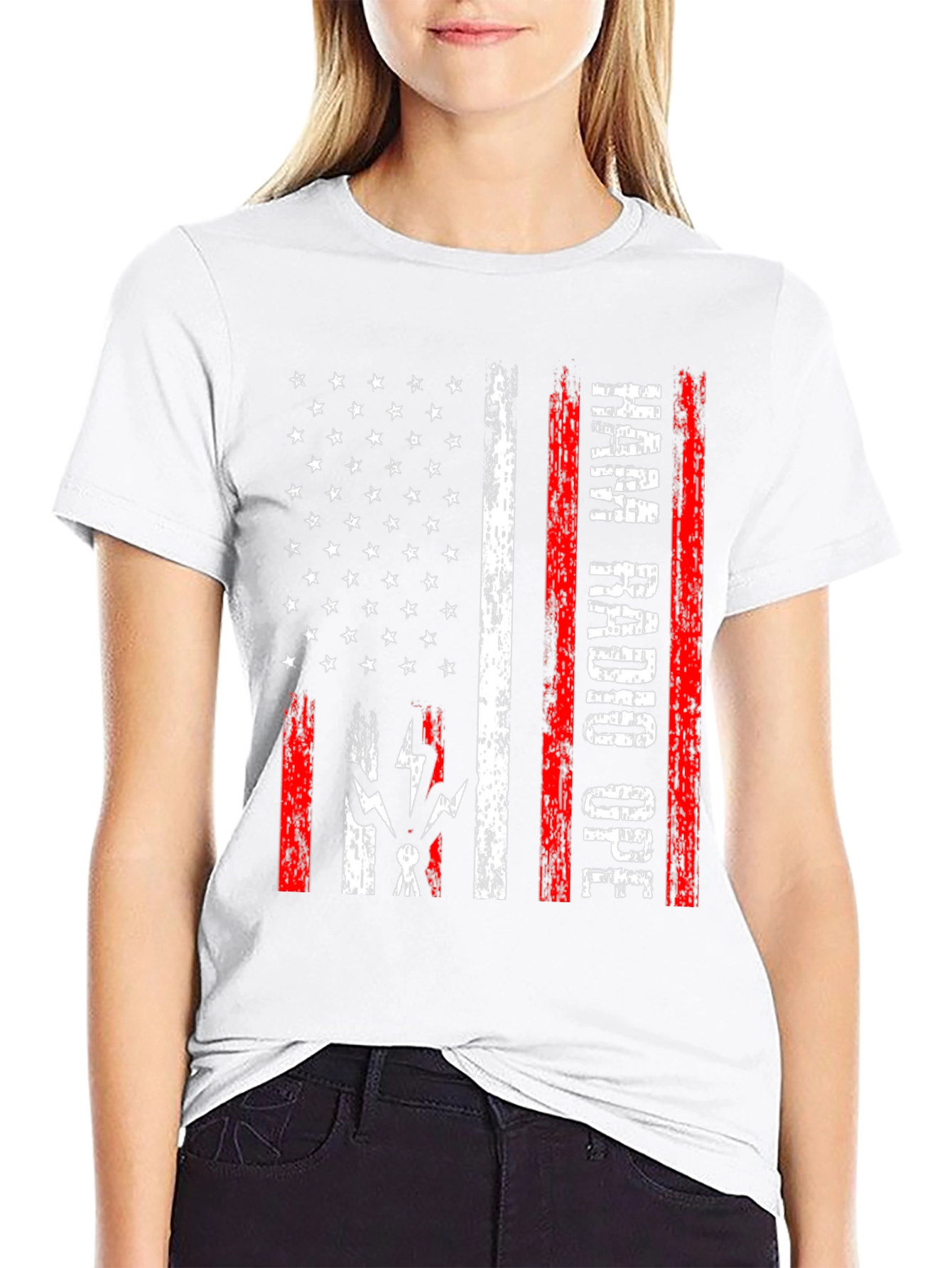 Ham Radio Operator Patriotic American Flag T-Shirt