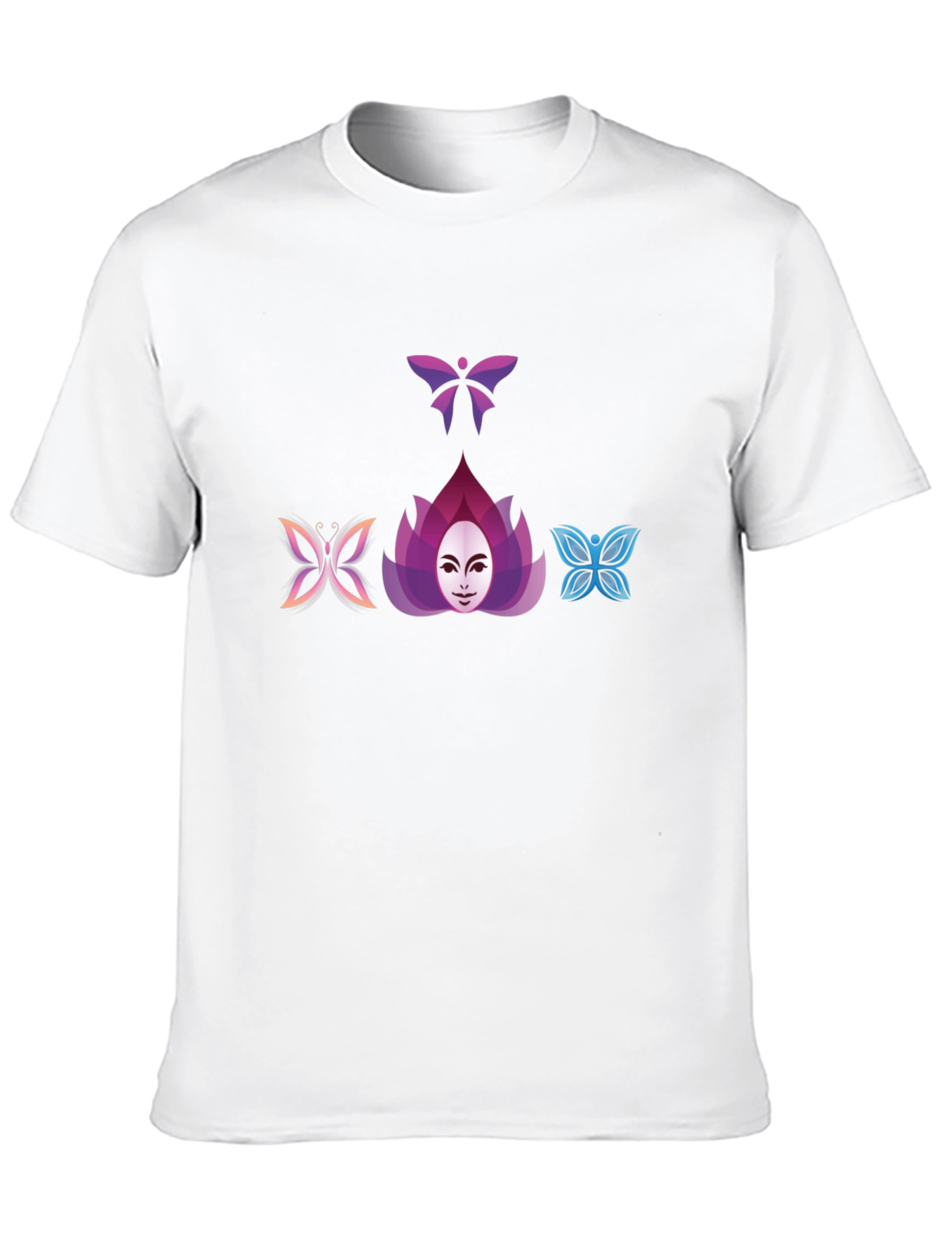 Butterfly Lotus Graphic Tee - Black Cotton Blend