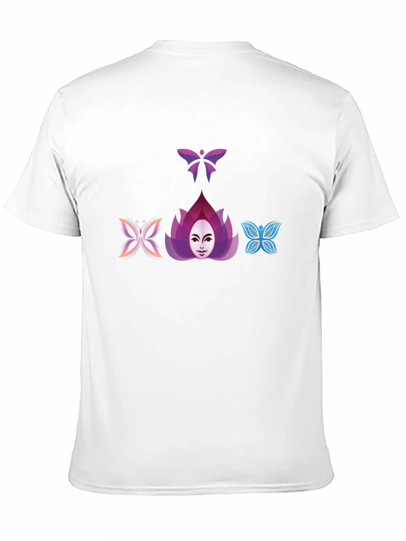 Butterfly Lotus Graphic Tee - Black Cotton Blend