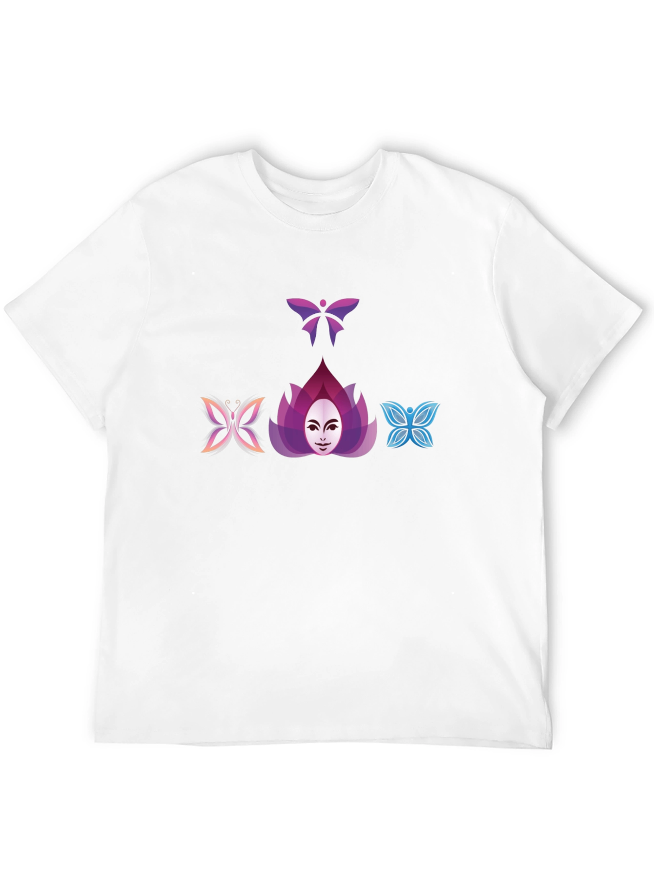 Butterfly Lotus Graphic Tee - Black Cotton Blend