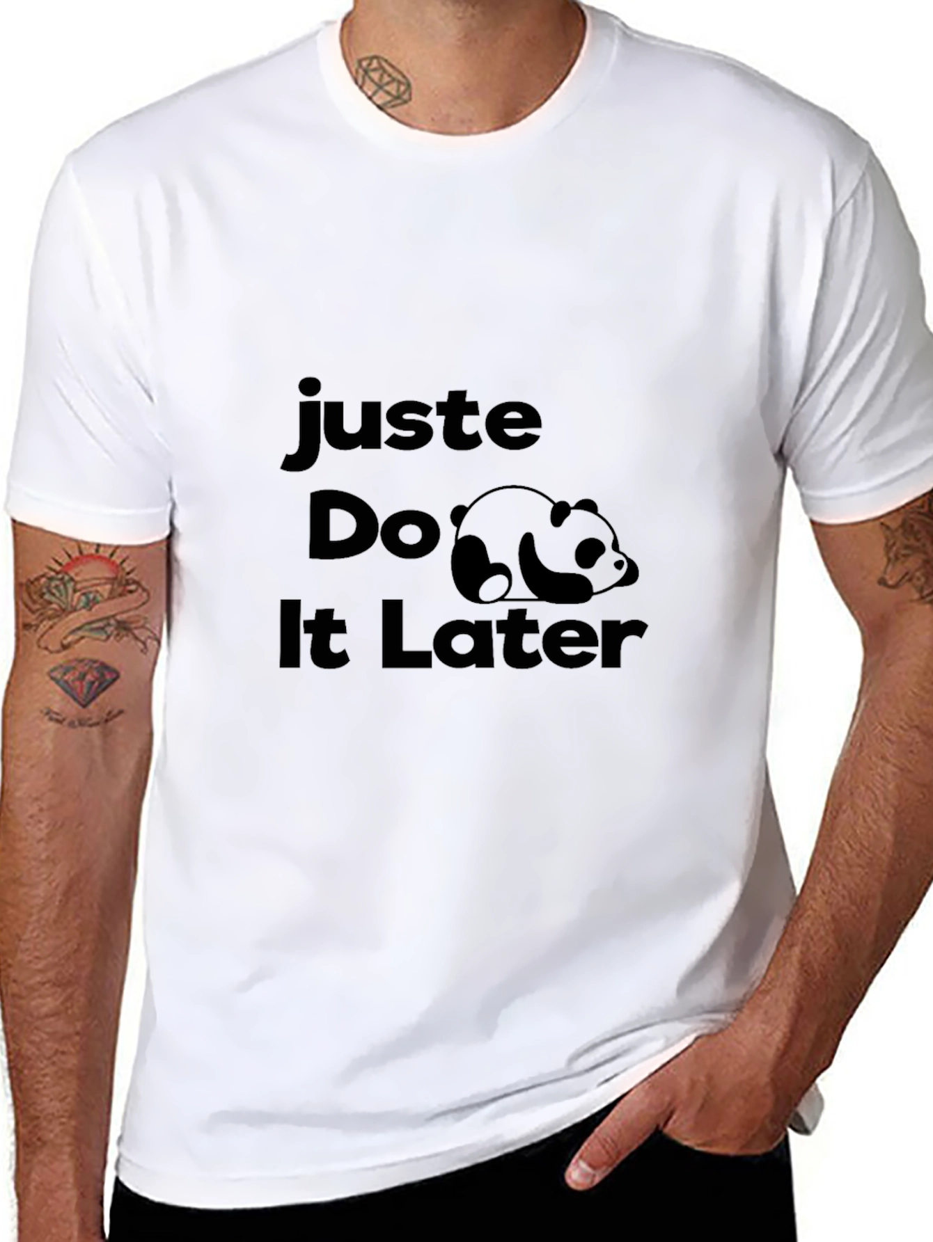 Just Do It Later Funny Panda Graphic Tee