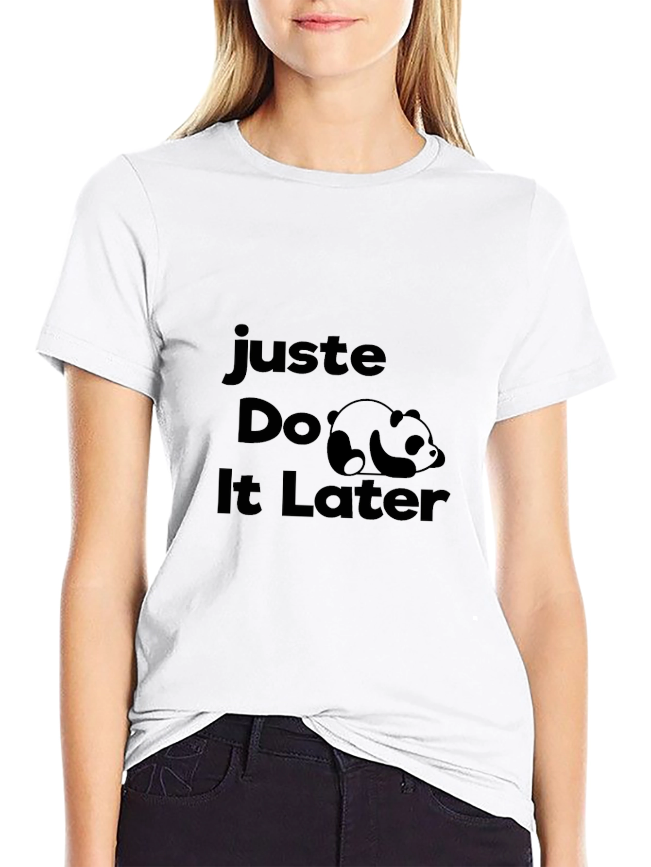 Just Do It Later Funny Panda Graphic Tee