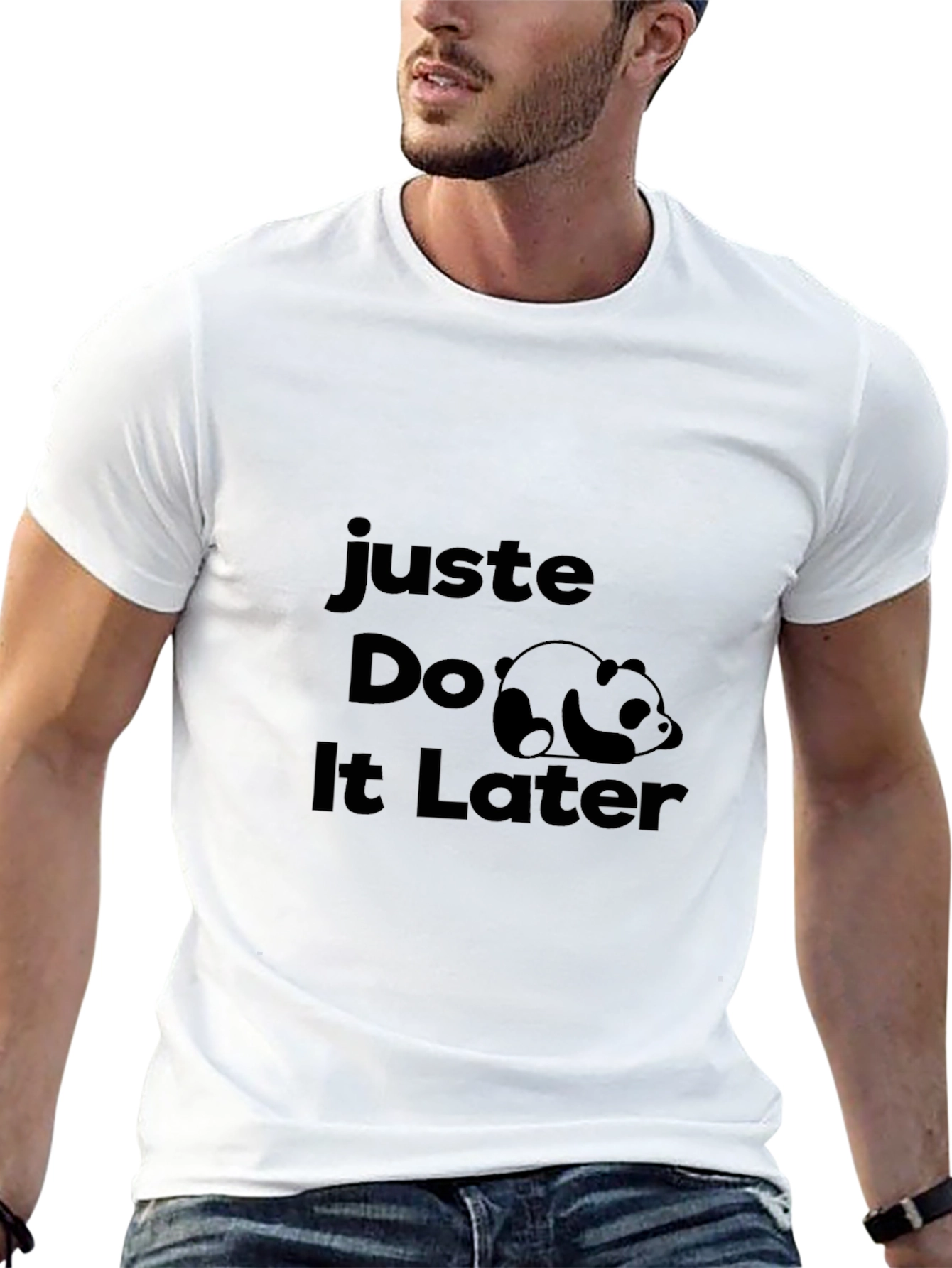Just Do It Later Funny Panda Graphic Tee
