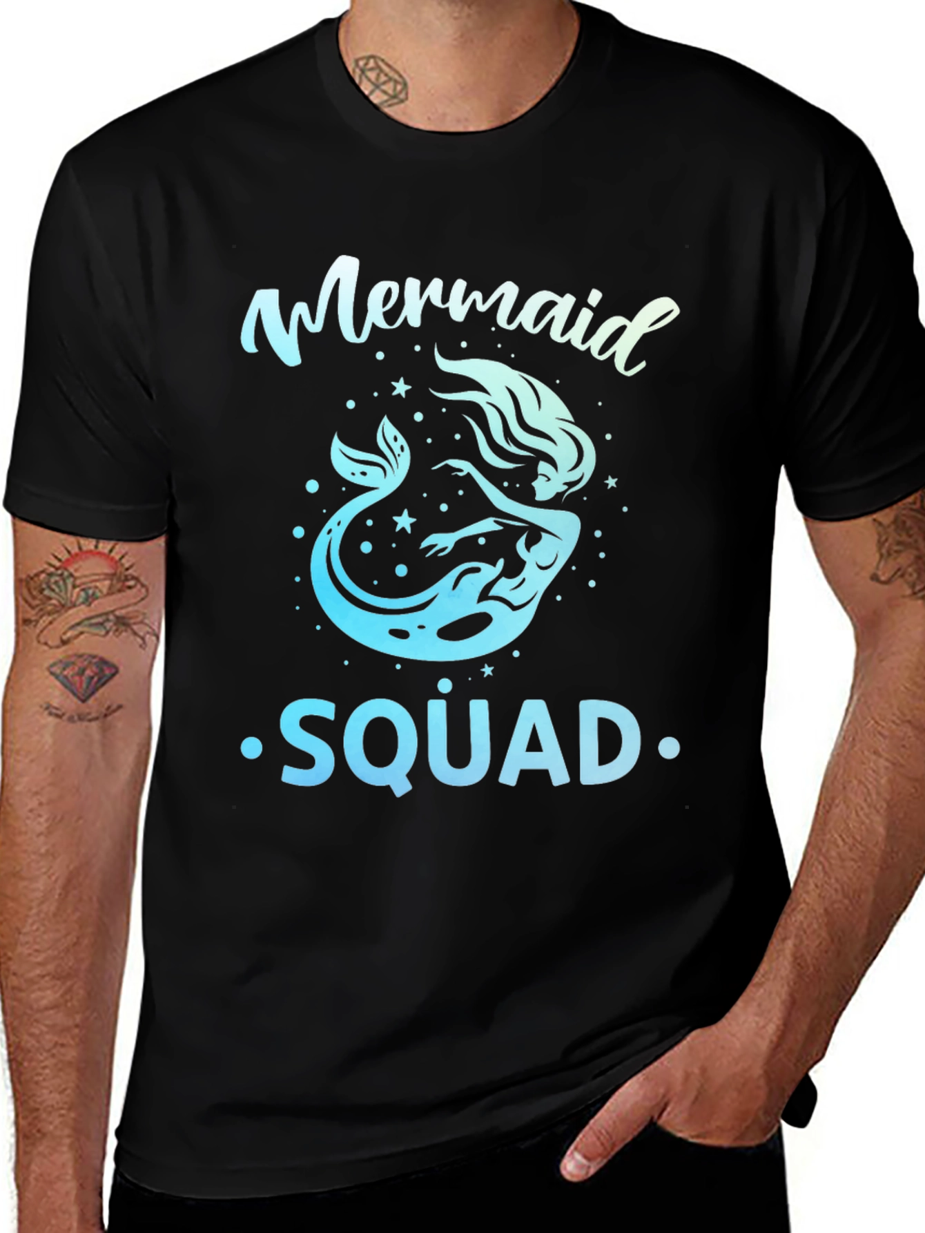 Mermaid Squad Graphic Tee - Black