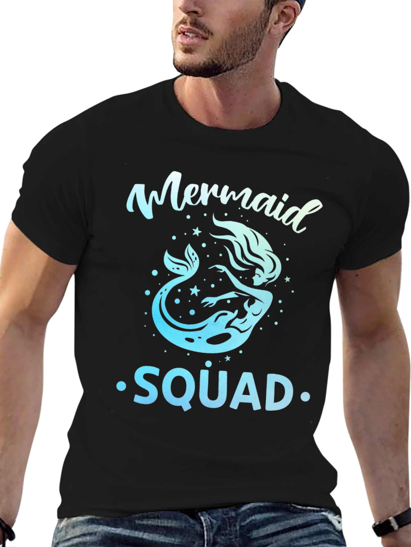 Mermaid Squad Graphic Tee - Black