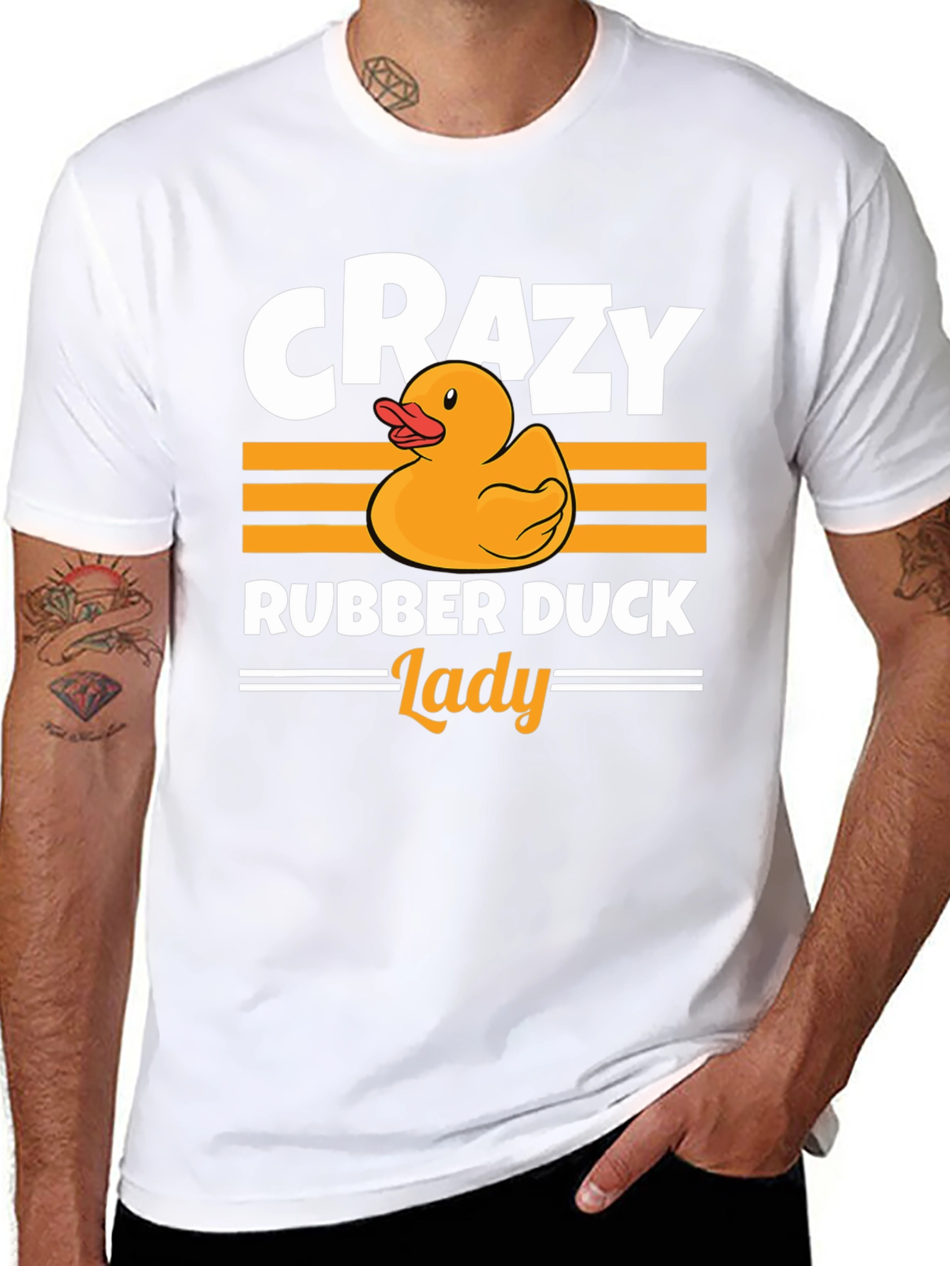 Crazy Rubber Duck Lady T-Shirt