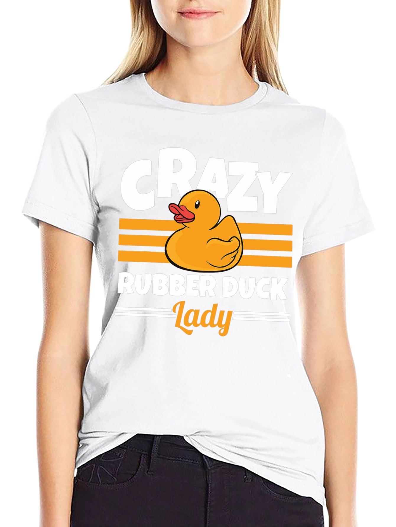 Crazy Rubber Duck Lady T-Shirt
