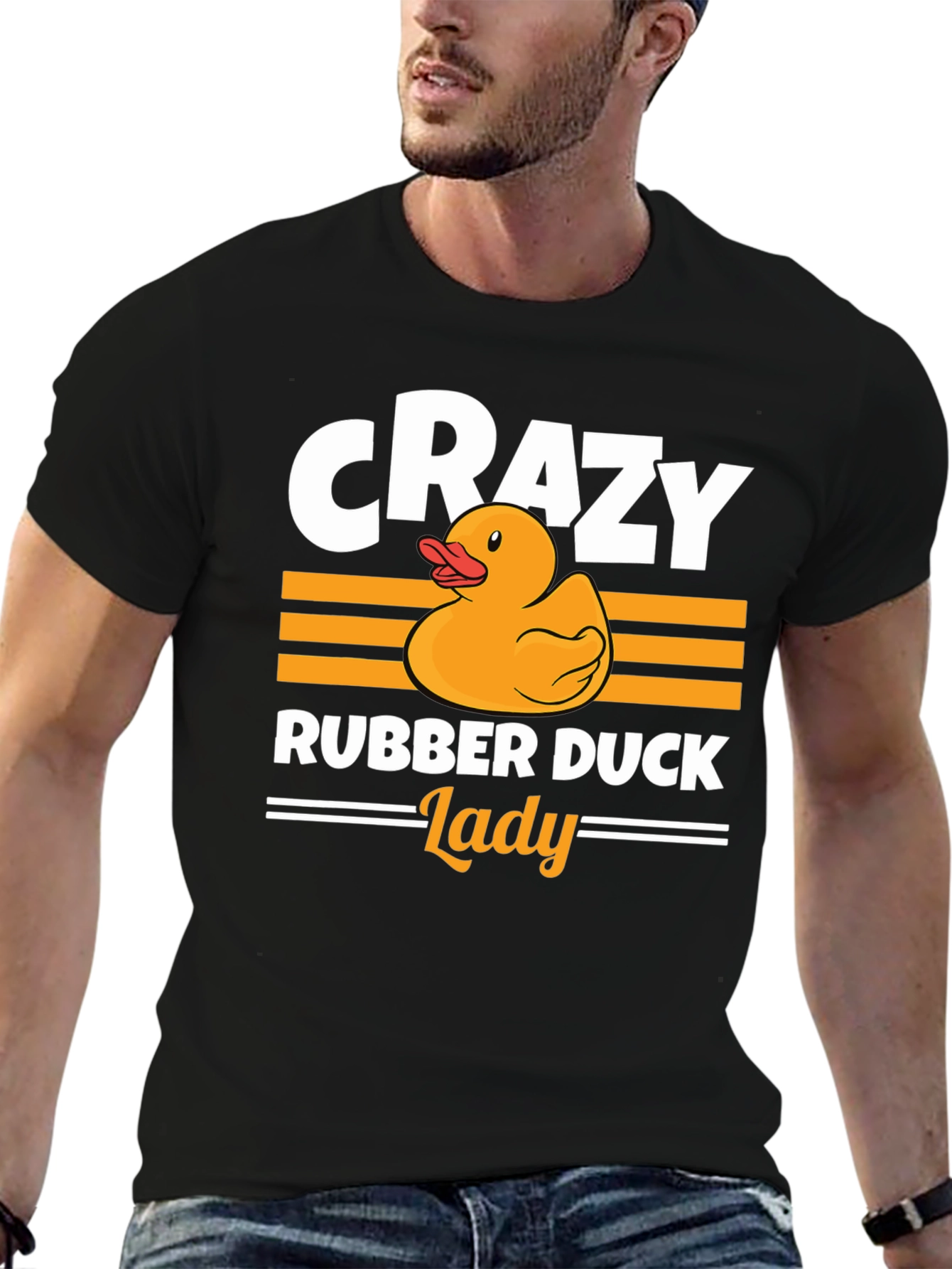 Crazy Rubber Duck Lady T-Shirt