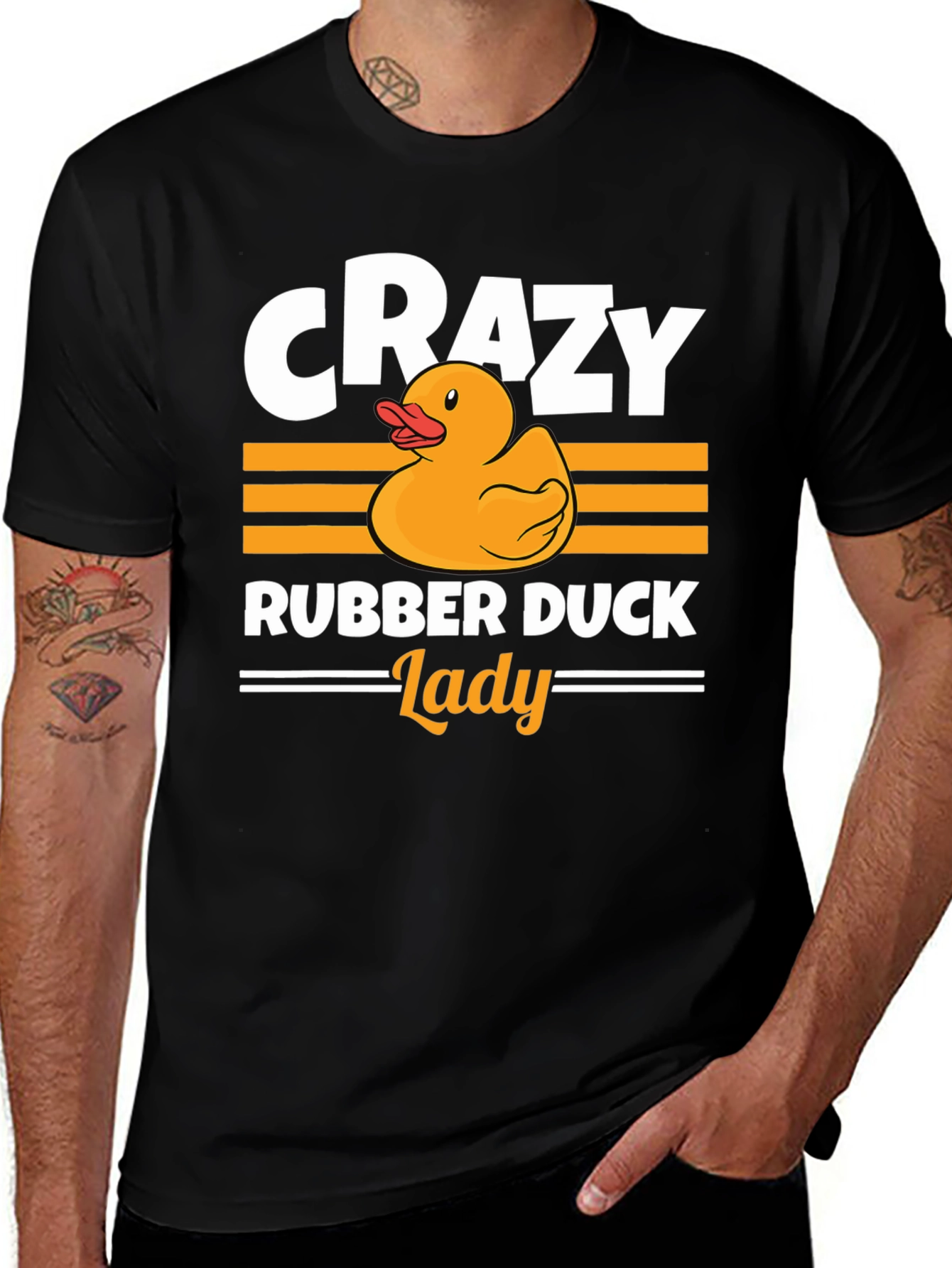 Crazy Rubber Duck Lady T-Shirt