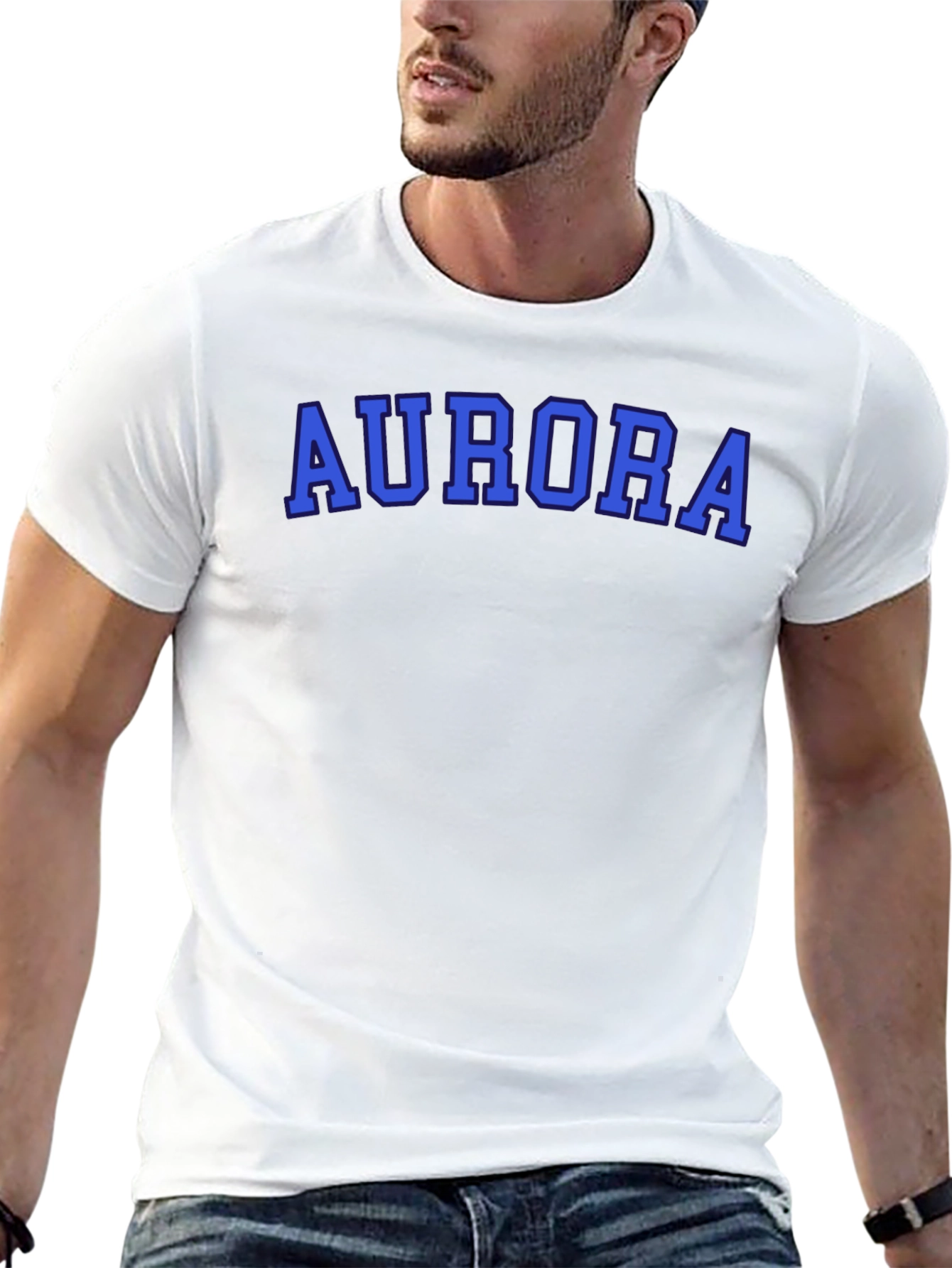 Aurora Graphic T-Shirt - Bold Blue Lettering