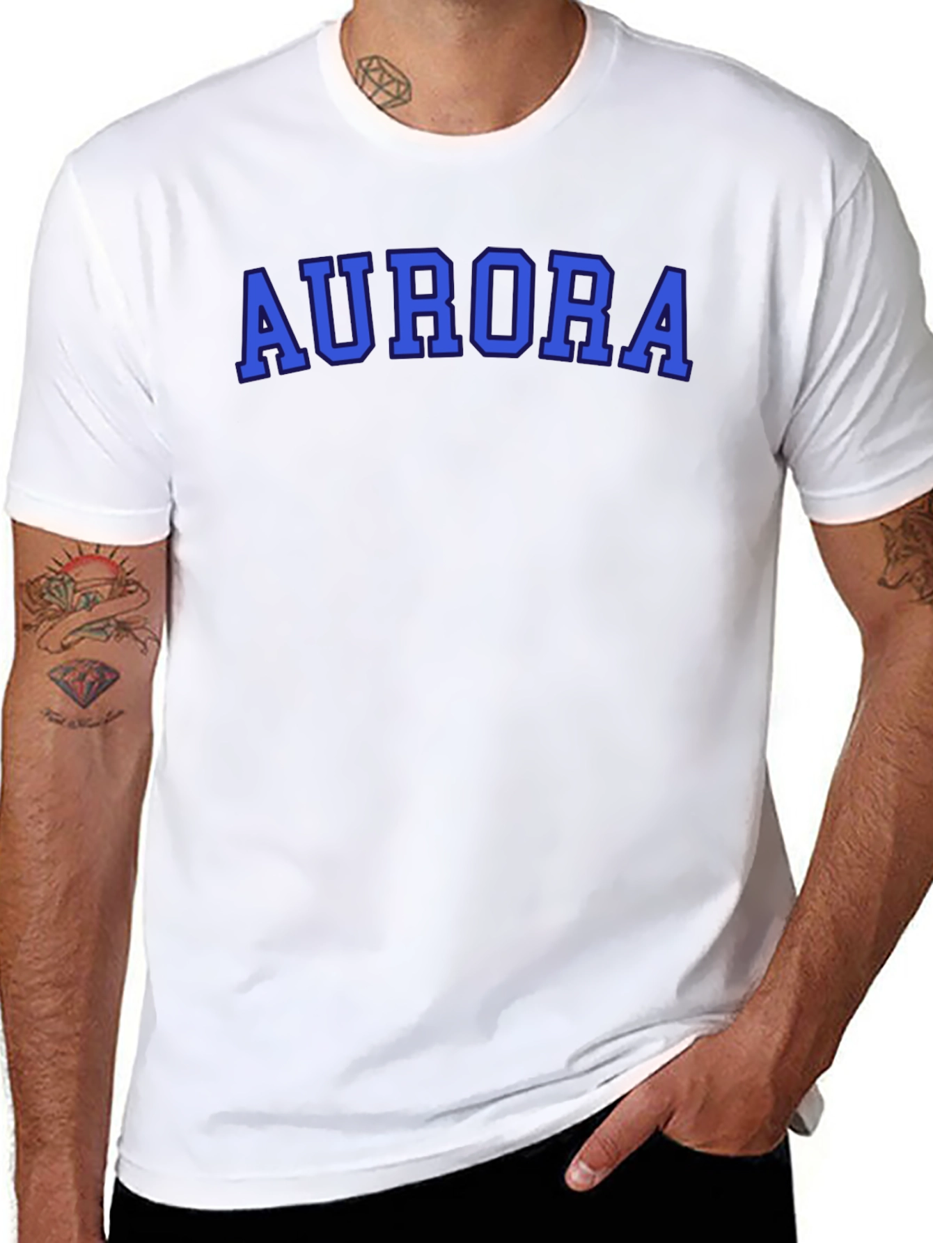 Aurora Graphic T-Shirt - Bold Blue Lettering