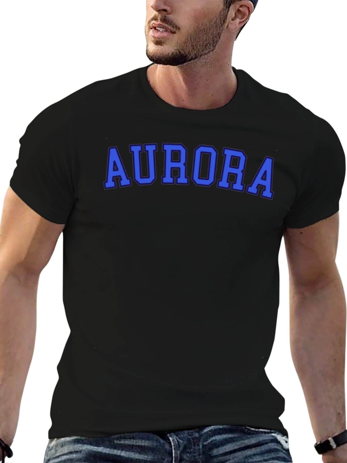 Aurora Graphic T-Shirt - Bold Blue Lettering