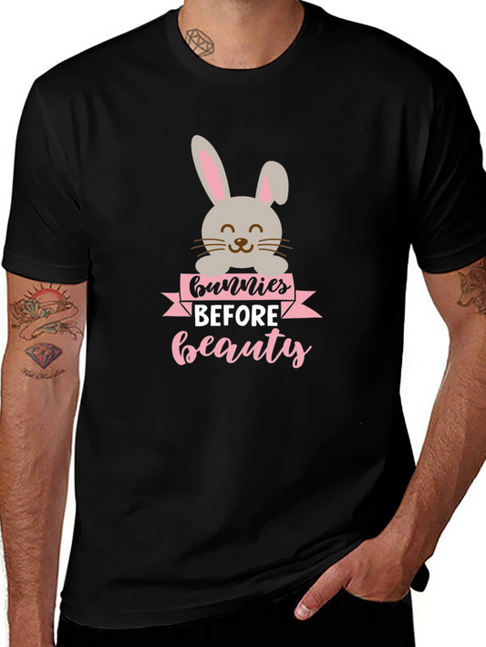 Bunnies Before Beauty Black Graphic Tee