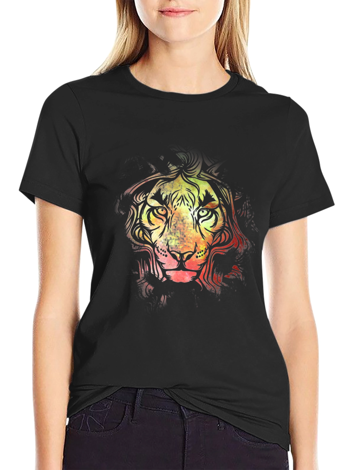 Rasta Lion Graphic Tee - Black