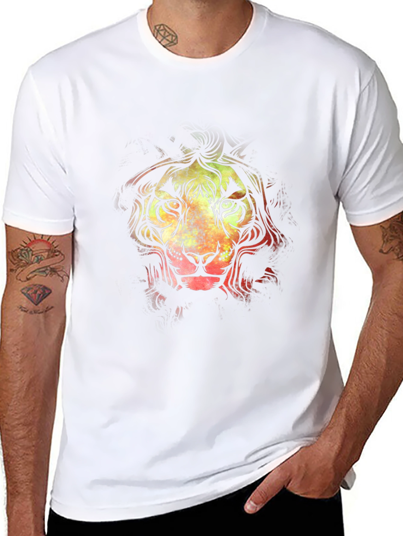 Rasta Lion Graphic Tee - Black
